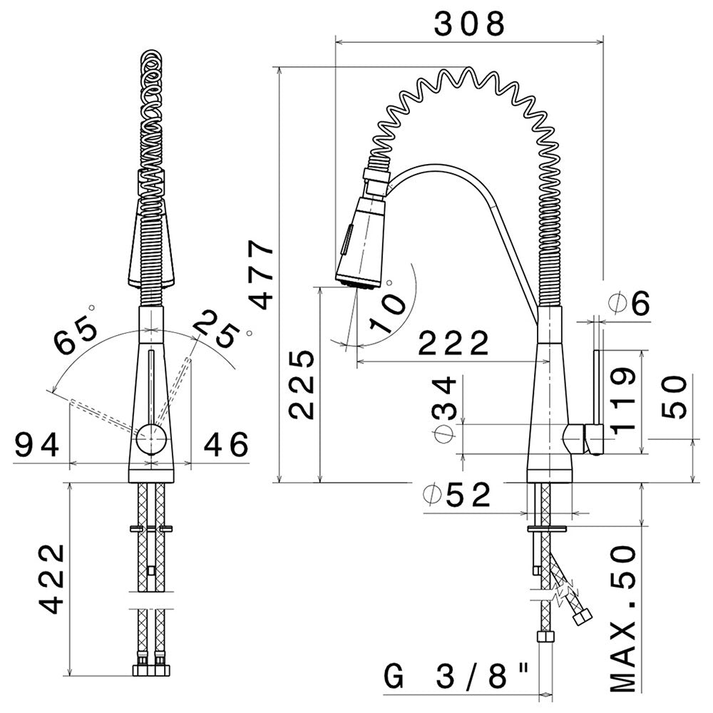 Newform YCON 64203.31.028 Brushed Nickel Single Lever Faucet with Adjustable Spring