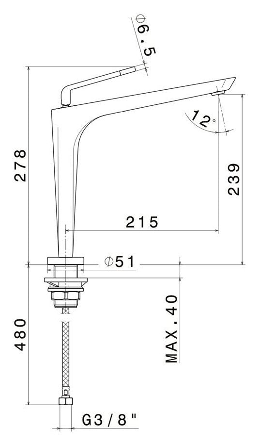 Newform O'Rama 68700.21.018 Chrome Single Lever Faucet with Adjustable Aerator