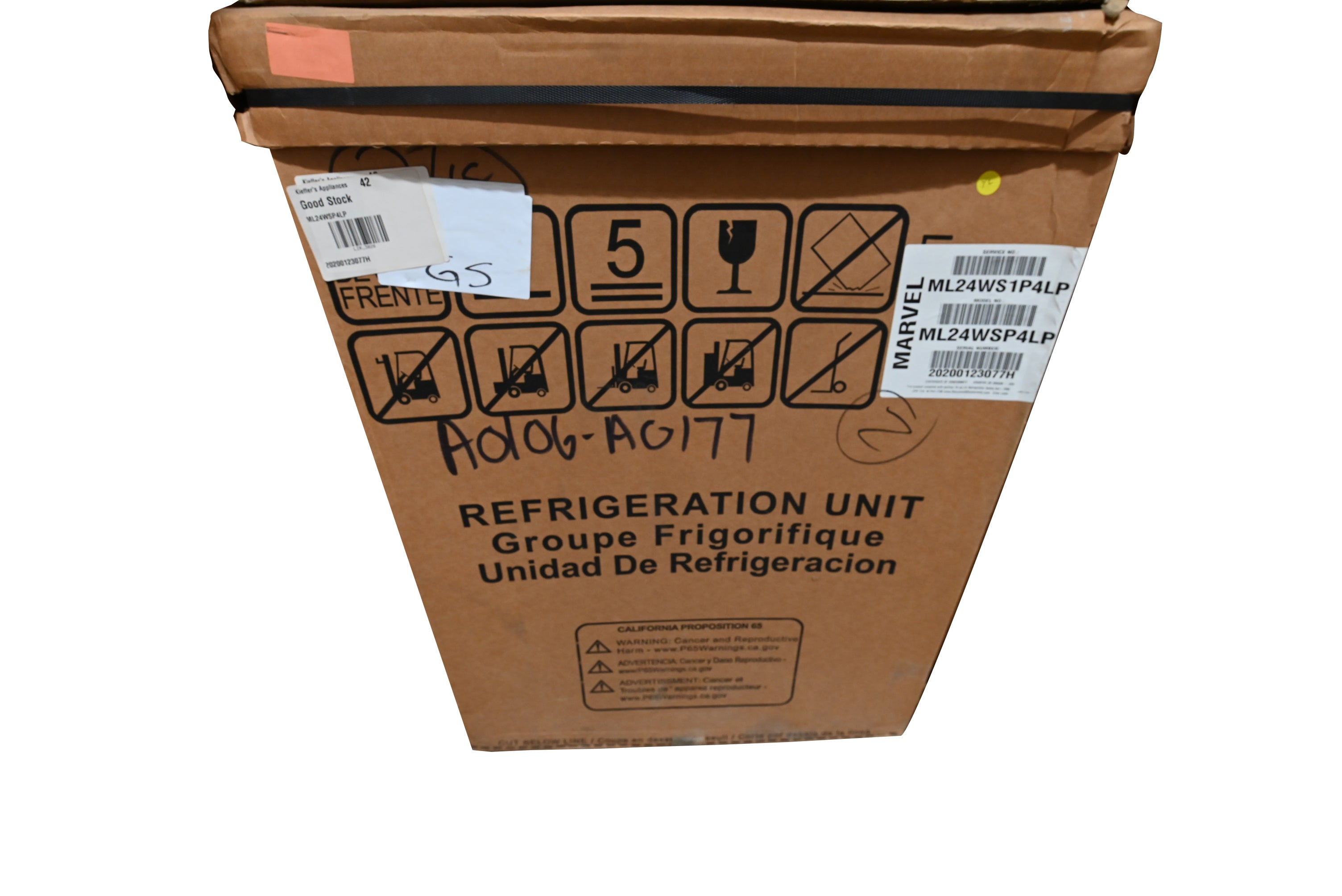 Marvel ML24WSP4LP 24" Panel Ready Single Zone Wine Cooler