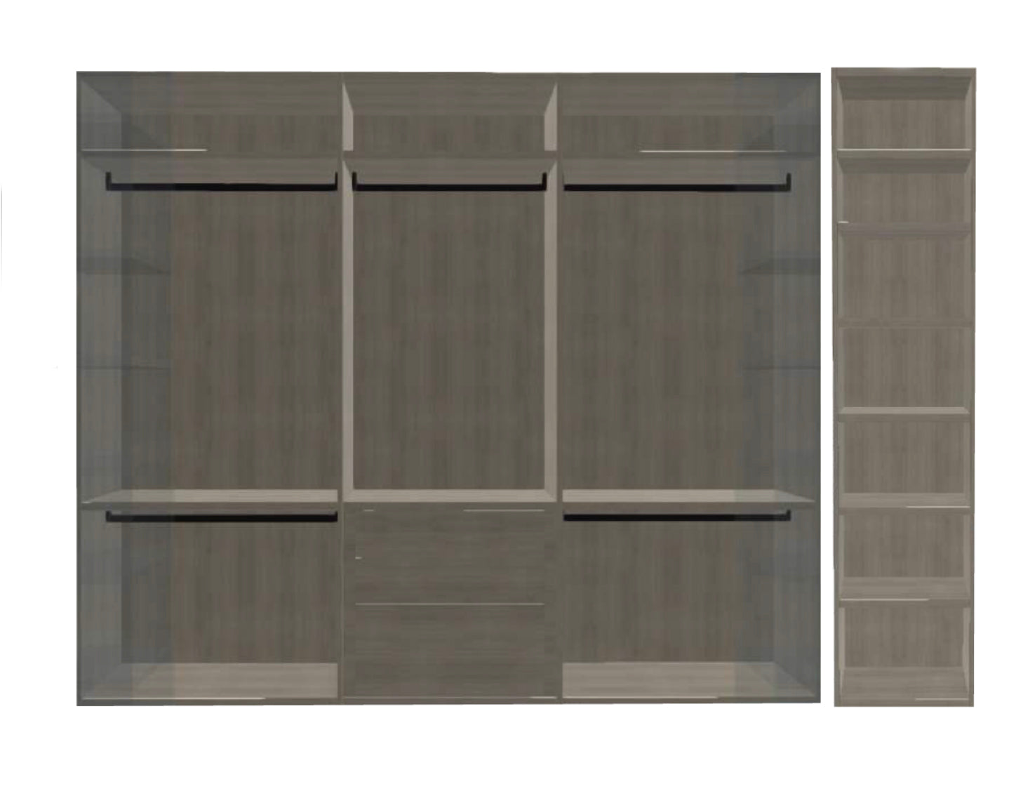 Boffi Antibes Walk-In Bedroom Closet with Melamine Elm Doors