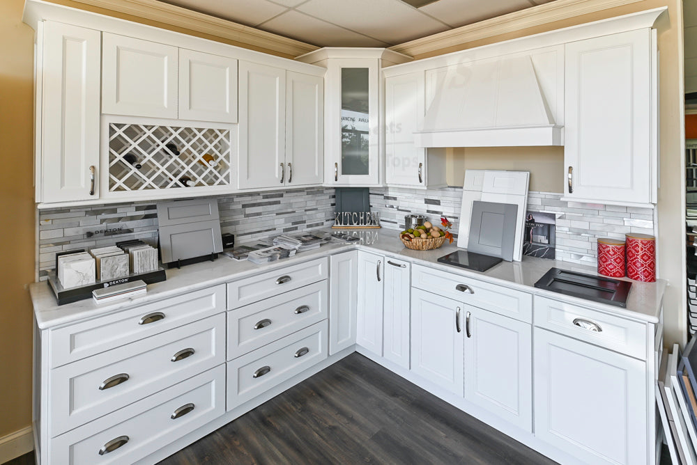 Forevermark Traditional White Kitchen Corner with White Marble