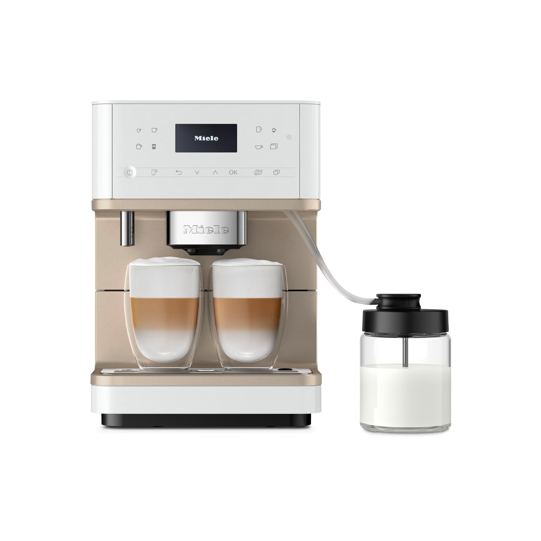 Miele CM 6360 MilkPerfection | Lotus White/Steel – Aurora Circ