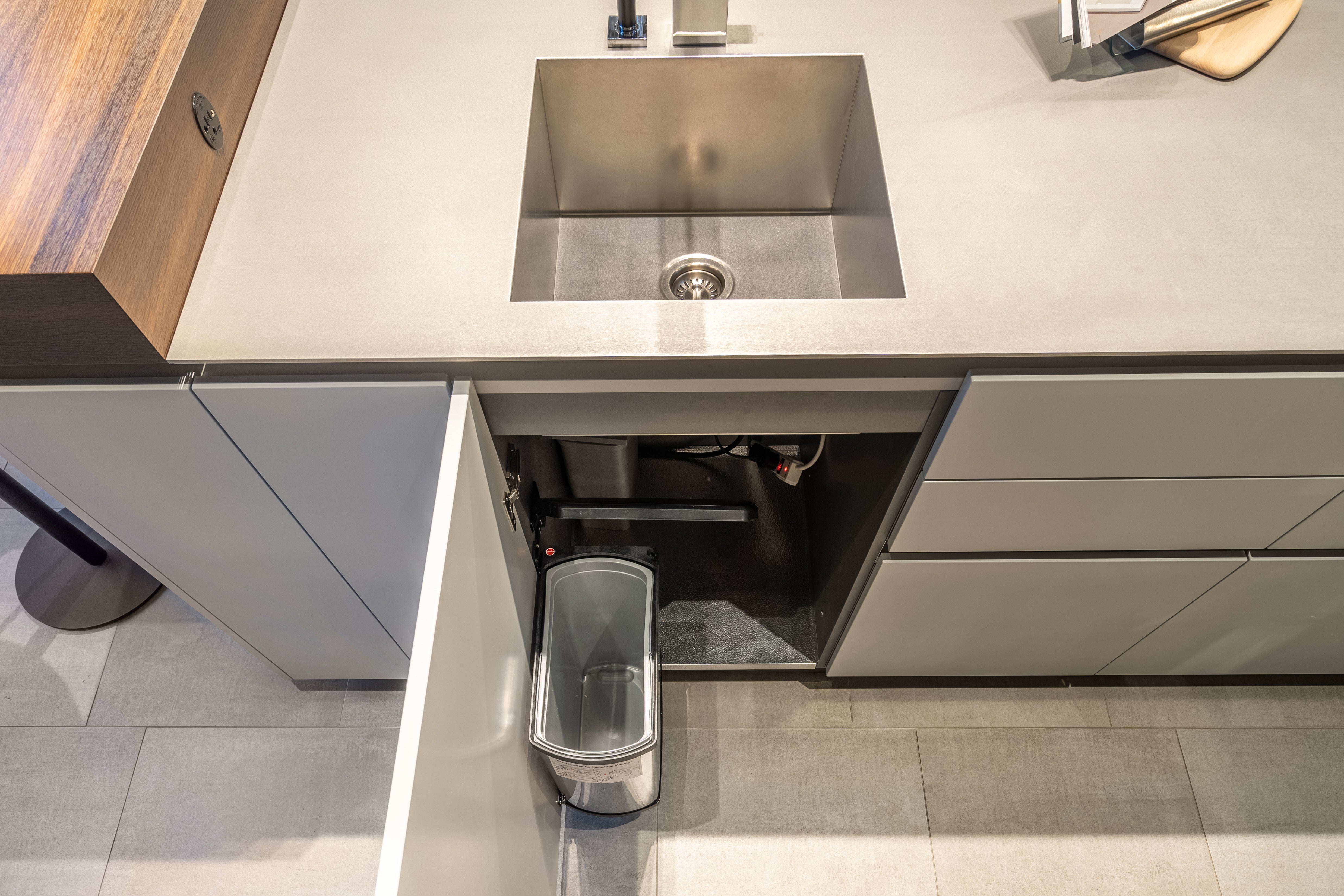 eggersmann USA Black & Grey Work's Glass Modern Kitchen with Sub-Zero & Wolf Appliances