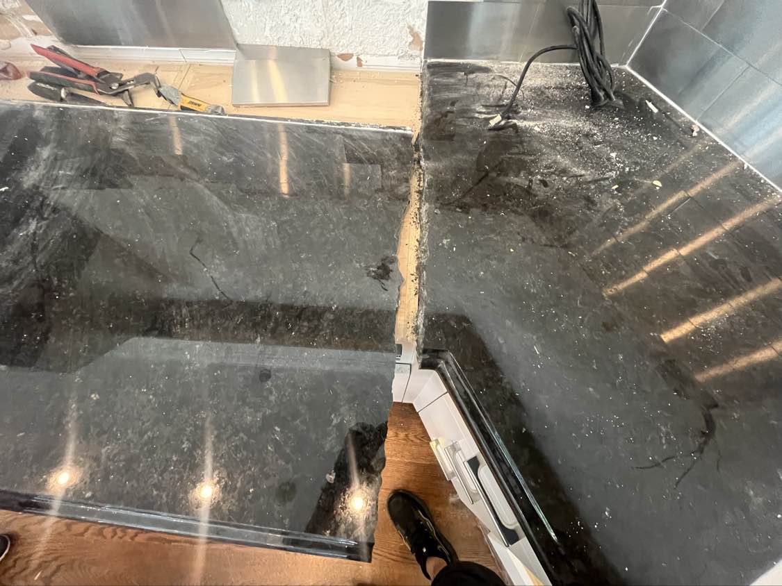 Rutt Transitional White Kitchen with Island, Wet Bar, Granite Countertops & Appliances