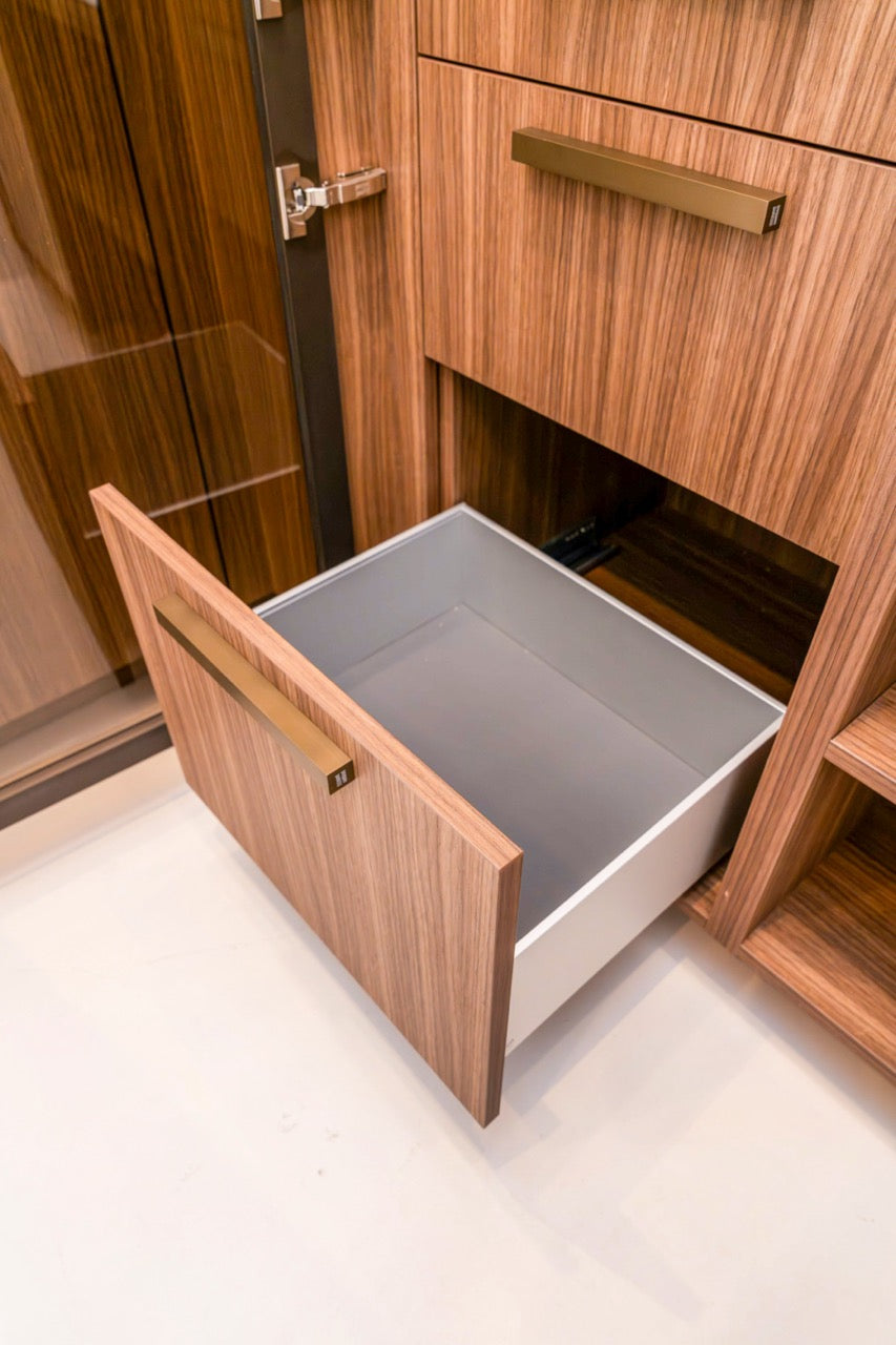 Poggenpohl Campania Mocca Decor Vertical Grain Wardrobe Closet System