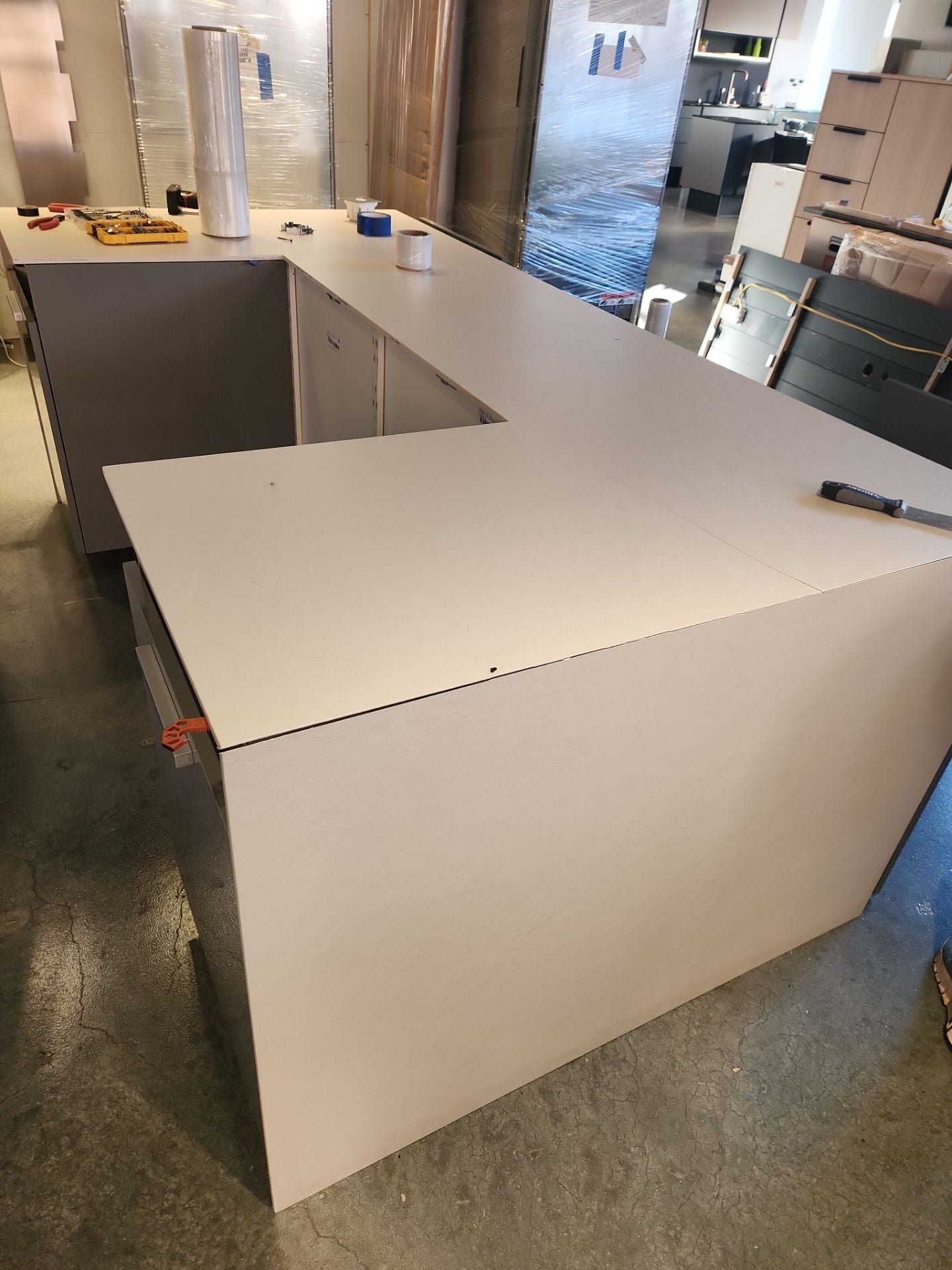 Poggenpohl Artesio Modern Grey & Wood Veneer Kitchen with Wolf & Sub-Zero Appliances