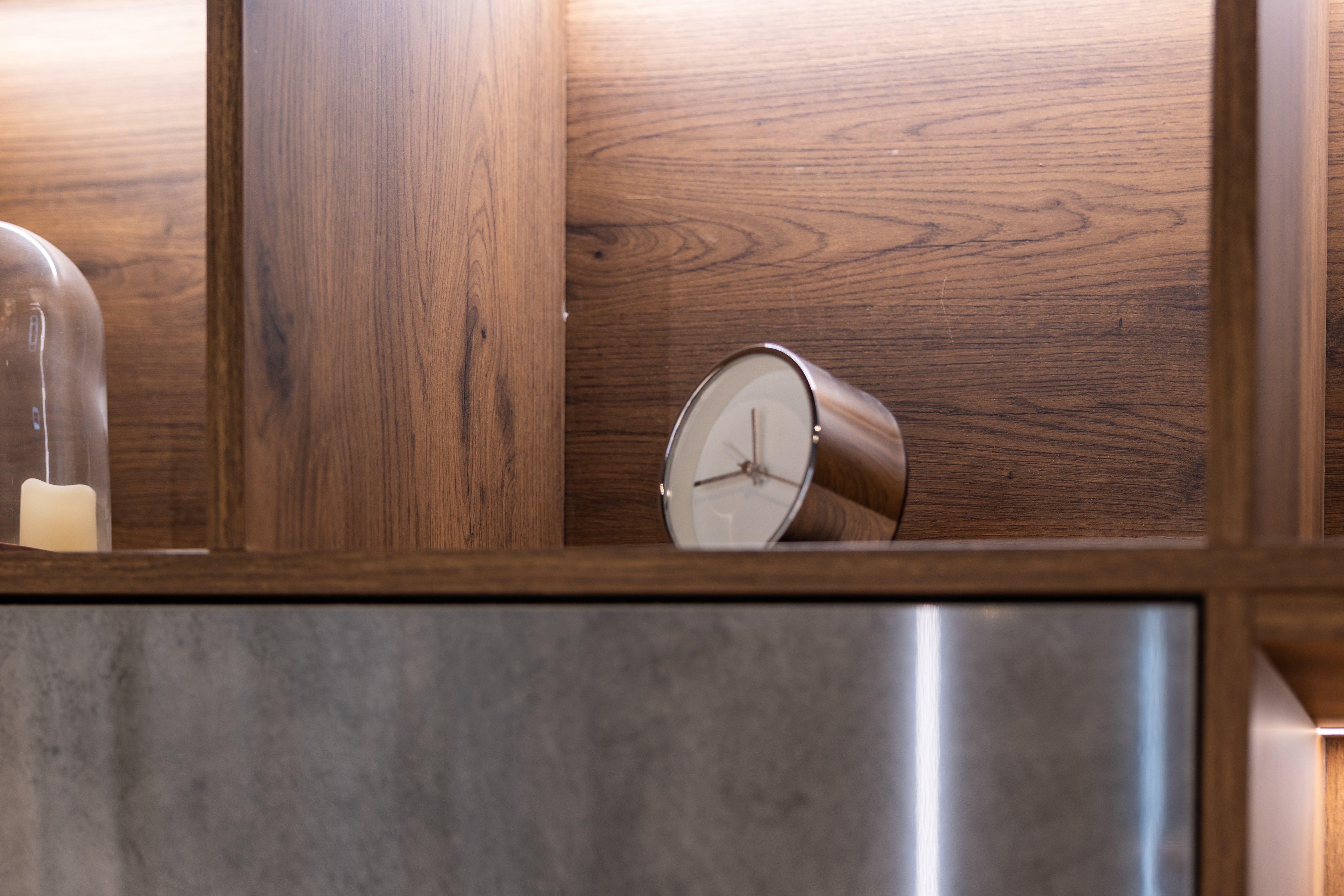 Azzurri Casa Wood Paneled and Matte White Complete Modern Bathroom with Oval Bathtub