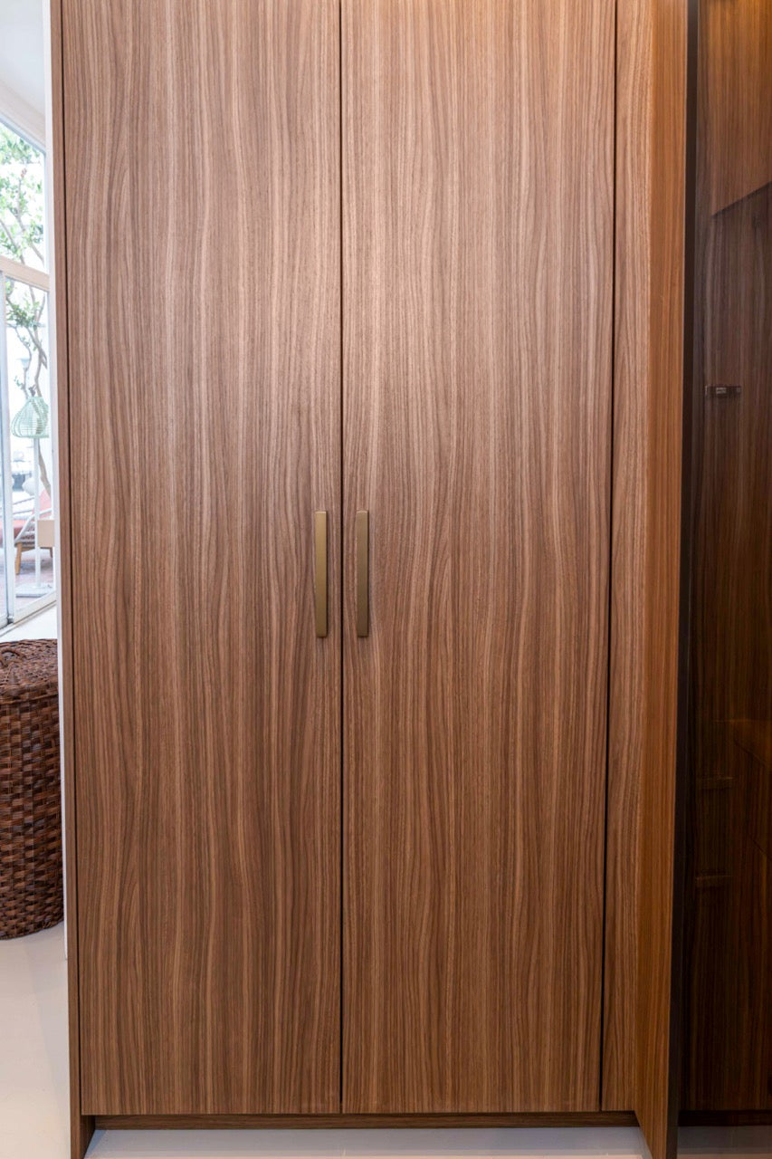 Poggenpohl Campania Mocca Decor Vertical Grain Wardrobe Closet System
