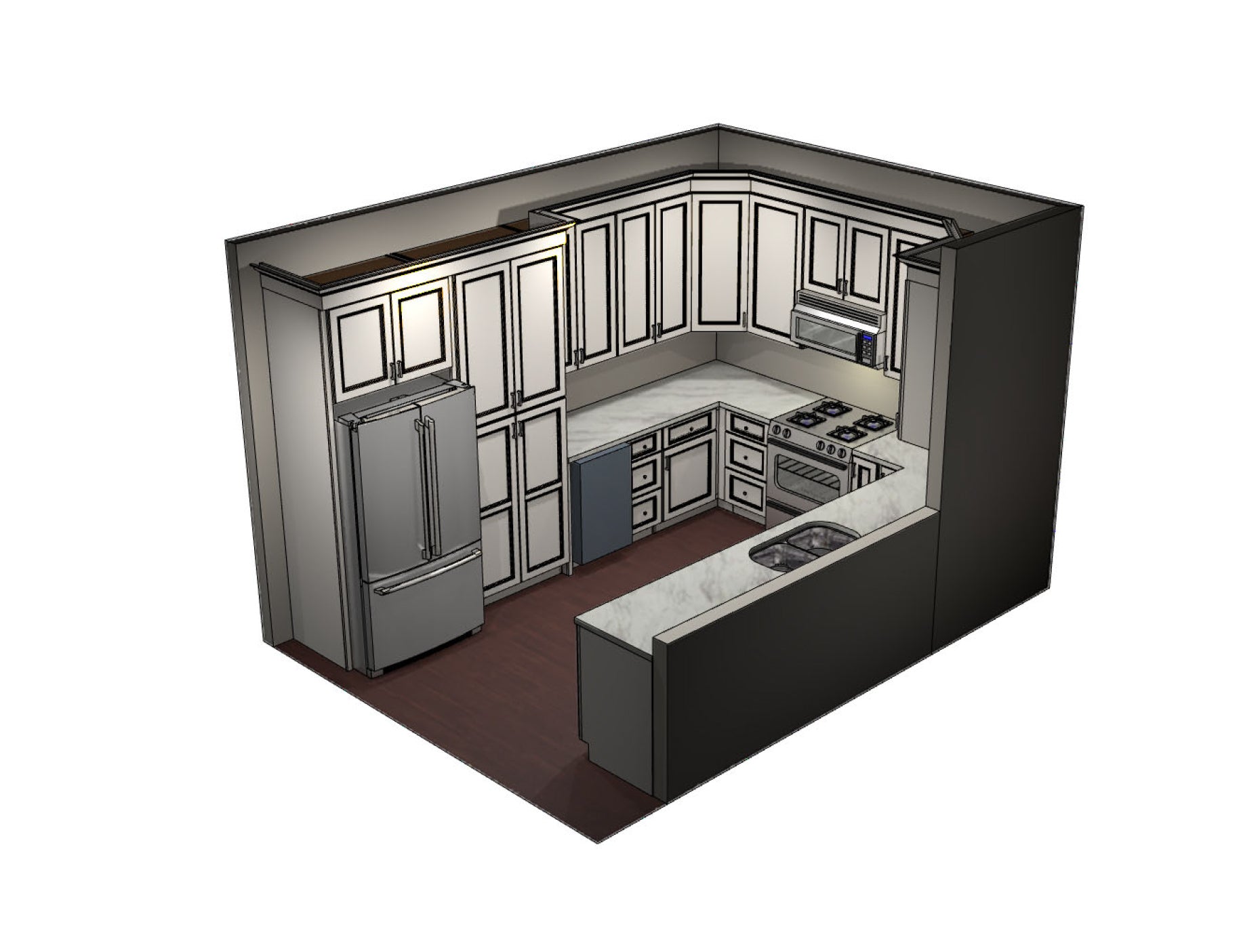 Fabuwood Allure Series Transitional Fusion Dove Complete Kitchen Cabinets
