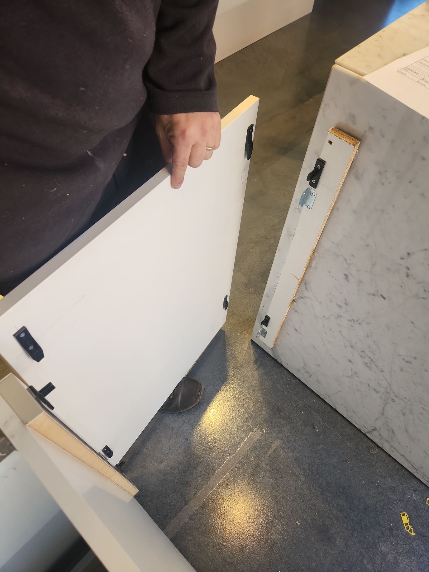 Poggenpohl Segmento Modern White & Wood Veneer Kitchen with Miele Appliance Suite