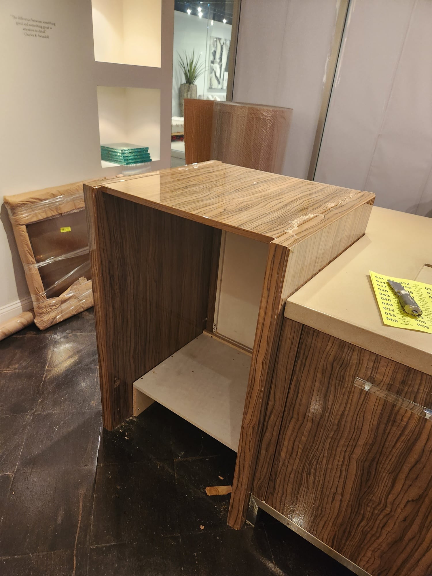 Downsview Olivewood Smooth Wood Modern Showroom Display Kitchen