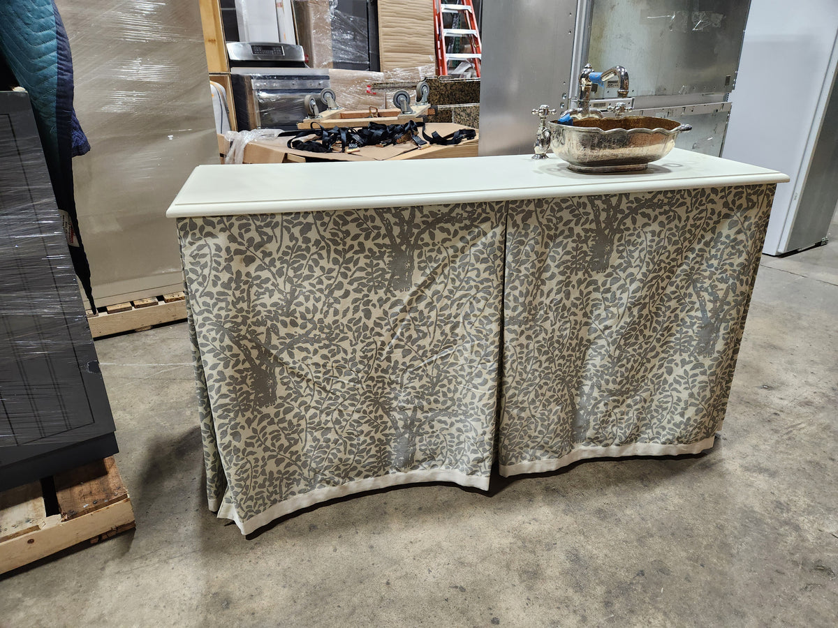 Custom 55" Distressed Wood Vanity with Sink & Faucet