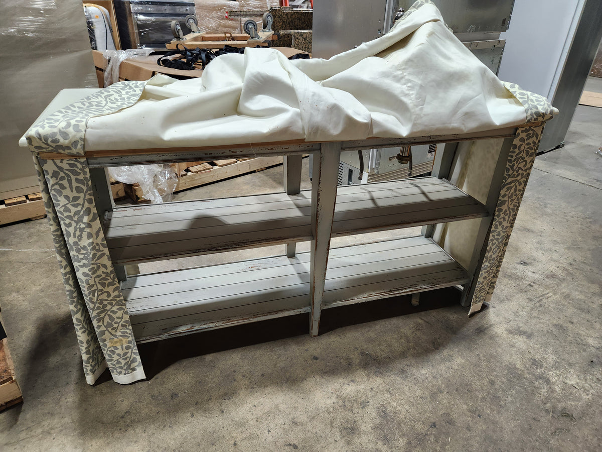 Custom 55" Distressed Wood Vanity with Sink & Faucet