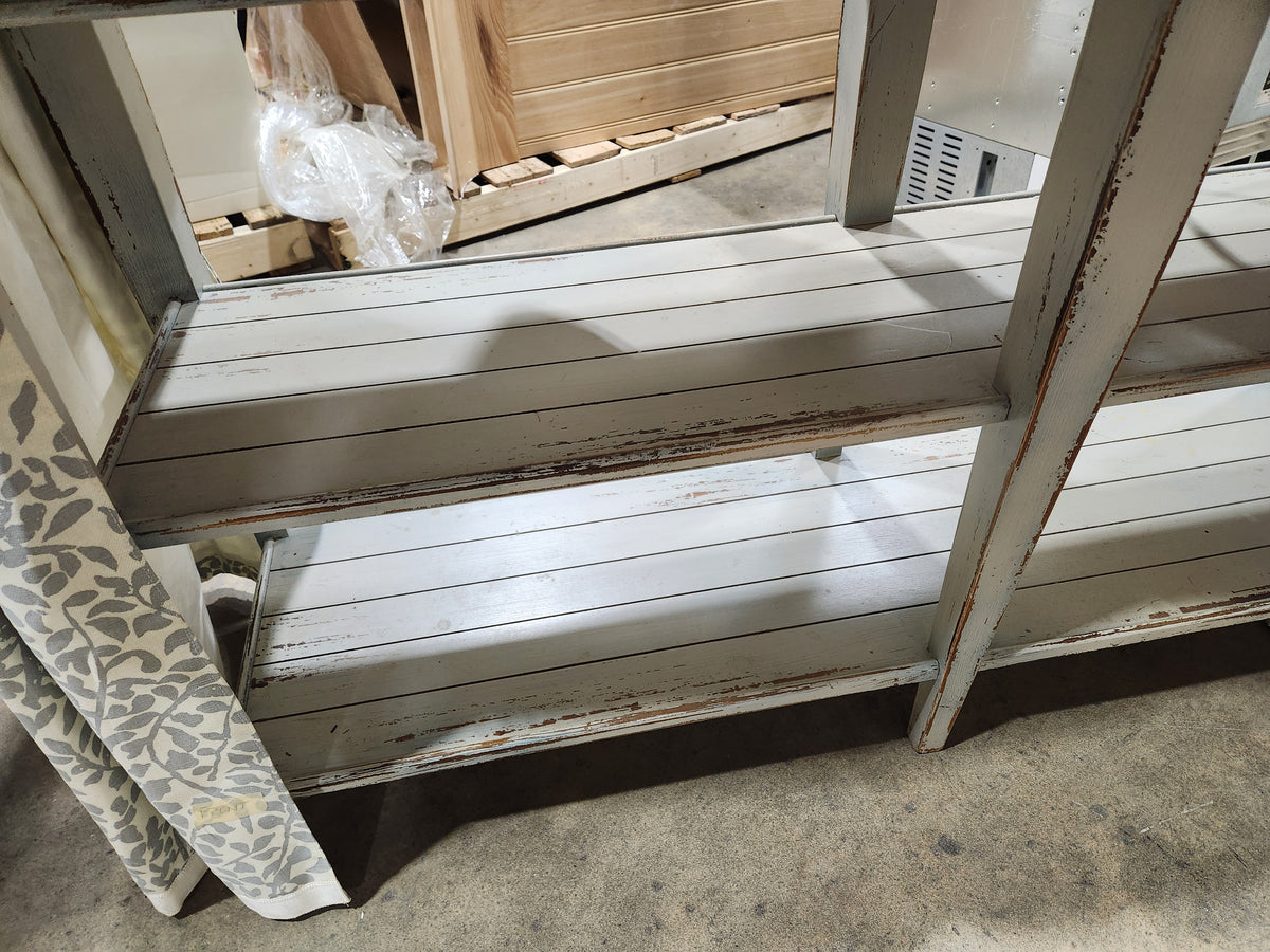 Custom 55" Distressed Wood Vanity with Sink & Faucet