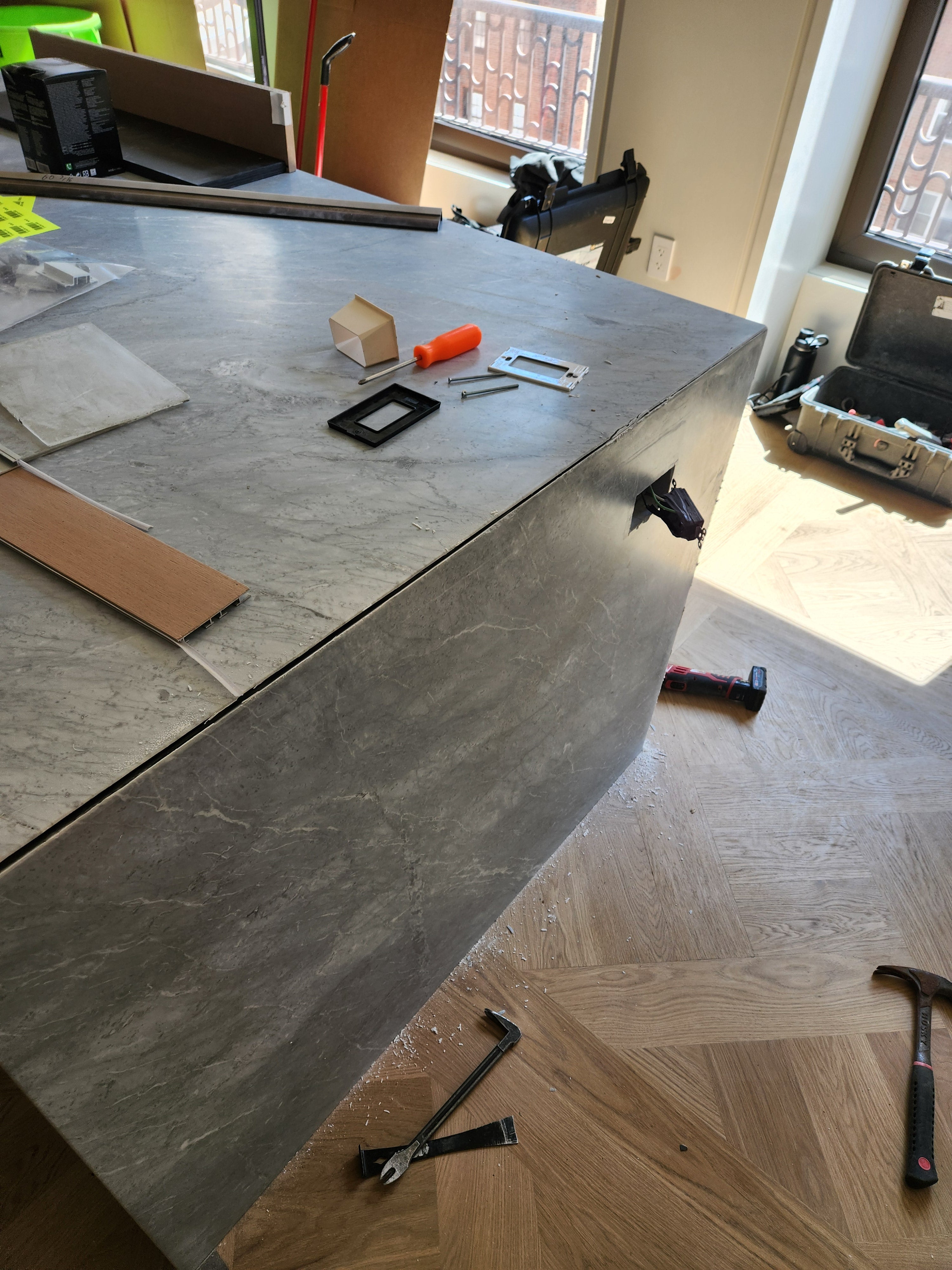 Molteni & C Dada Modern White Oak Kitchen with Marble Countertops & Gaggenau Appliances