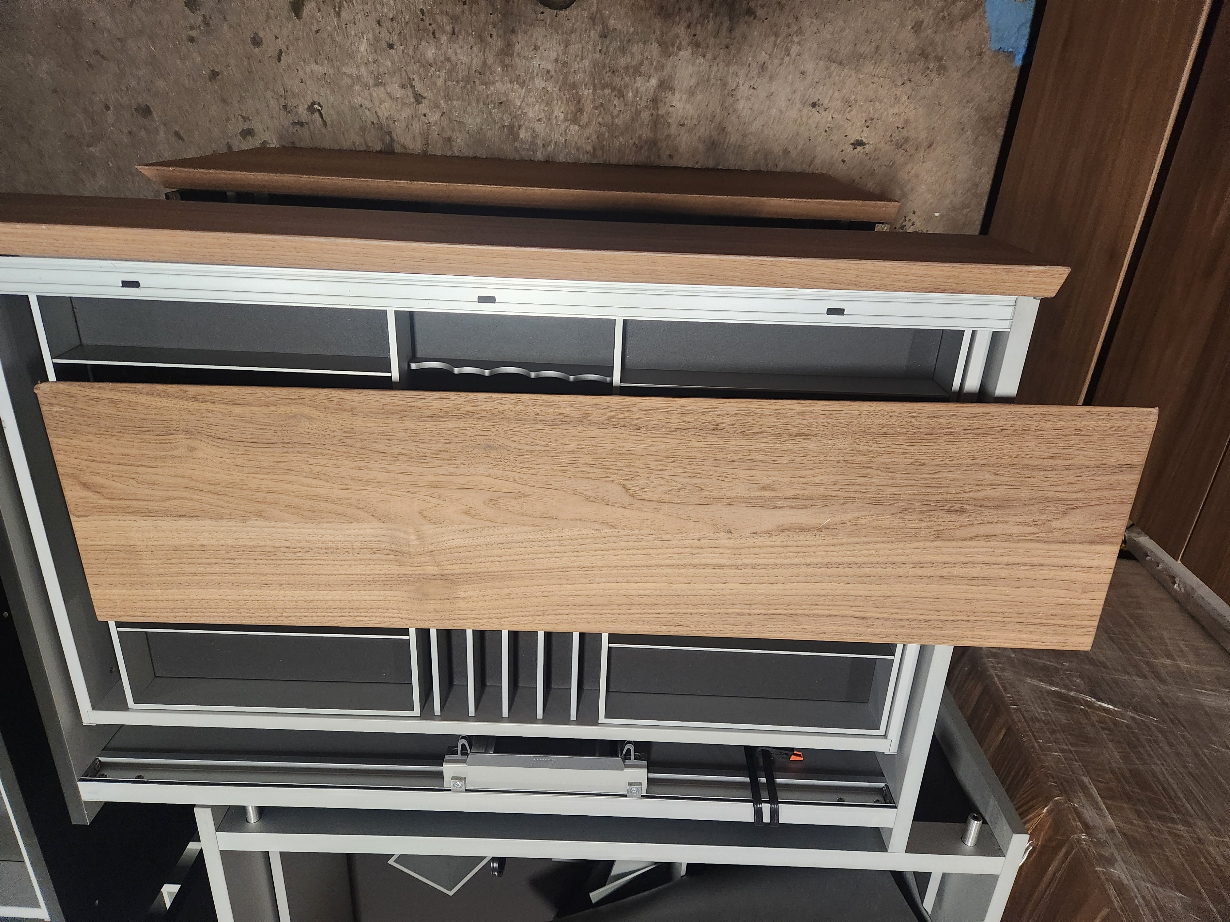 Poliform Phoenix Multi-Tone Modern Kitchen with Artex Island, Stone Countertops and Miele Appliances