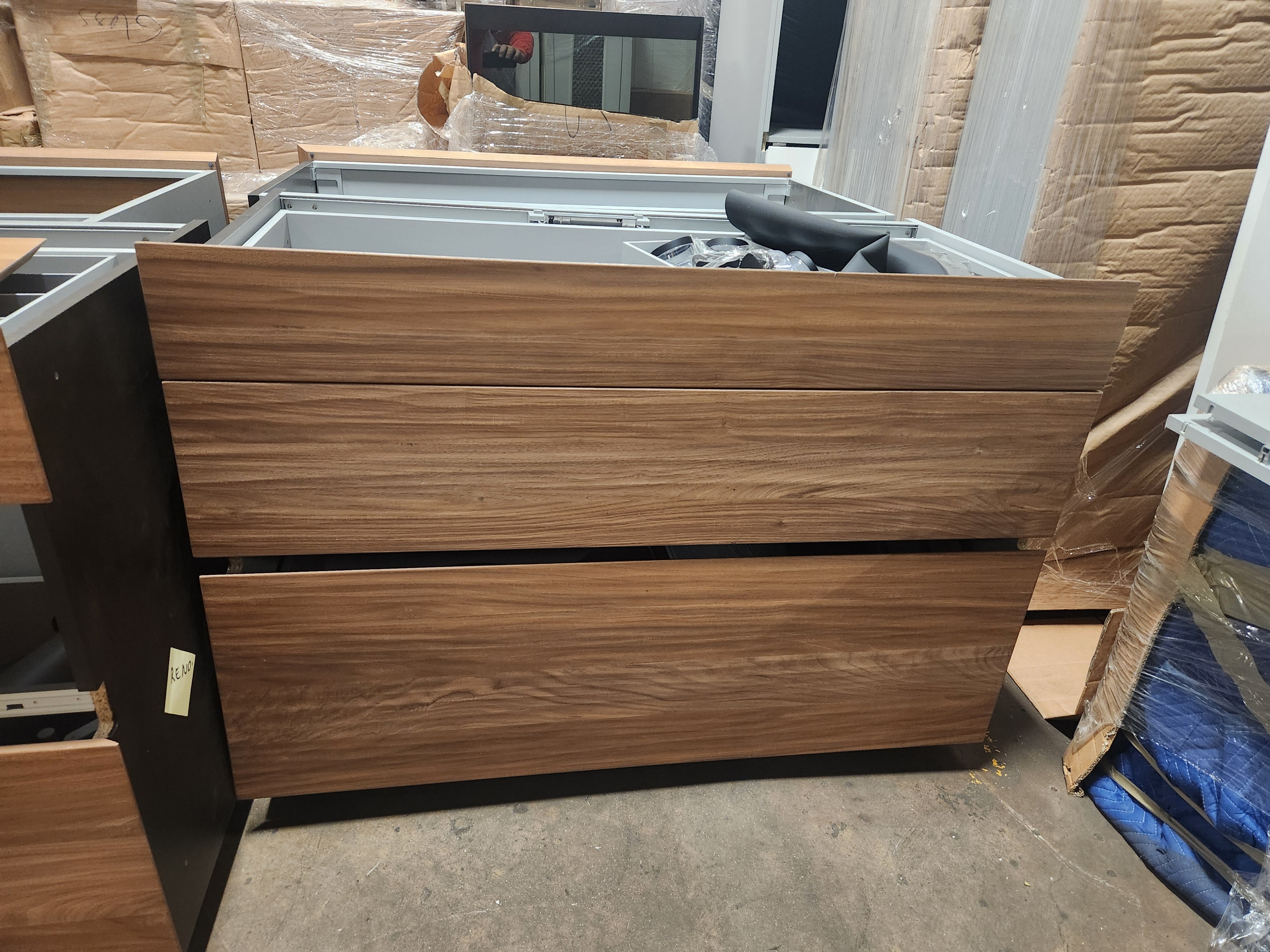 Poliform Phoenix Multi-Tone Modern Kitchen with Artex Island, Stone Countertops and Miele Appliances