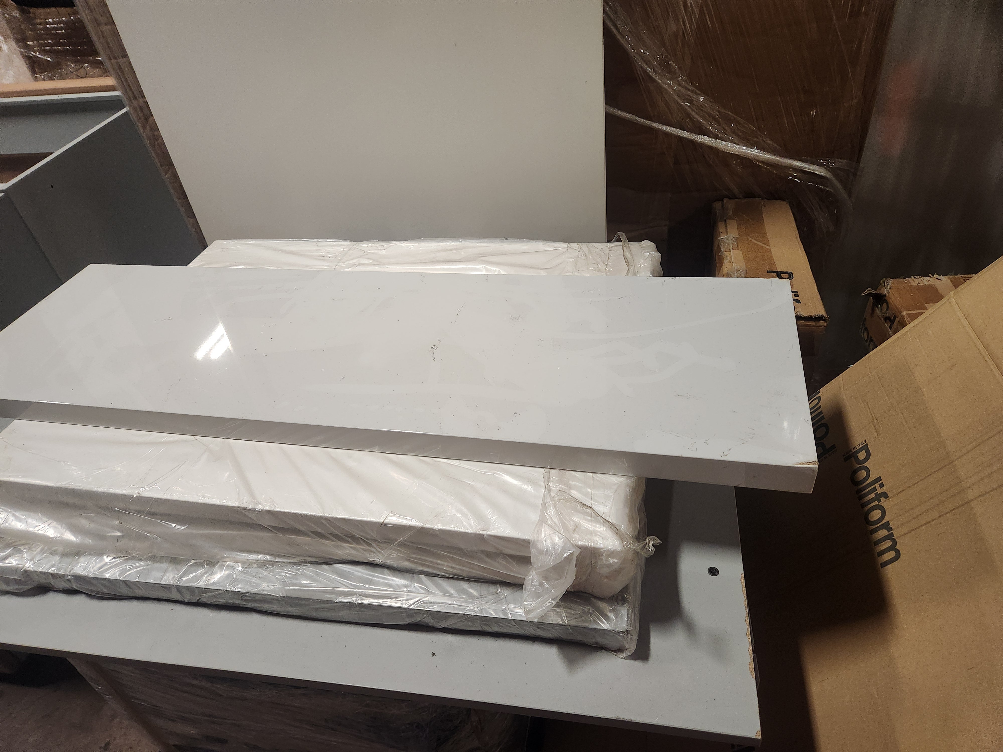 Poliform Phoenix Multi-Tone Modern Kitchen with Artex Island, Stone Countertops and Miele Appliances