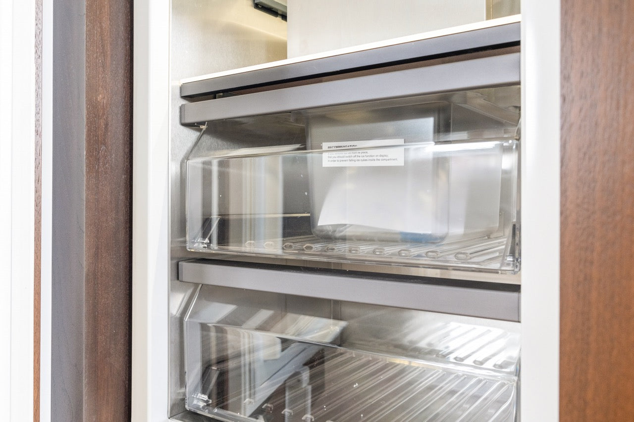 Plato Natural Walnut & Espresso Modern Kitchen with Gaggenau Appliances