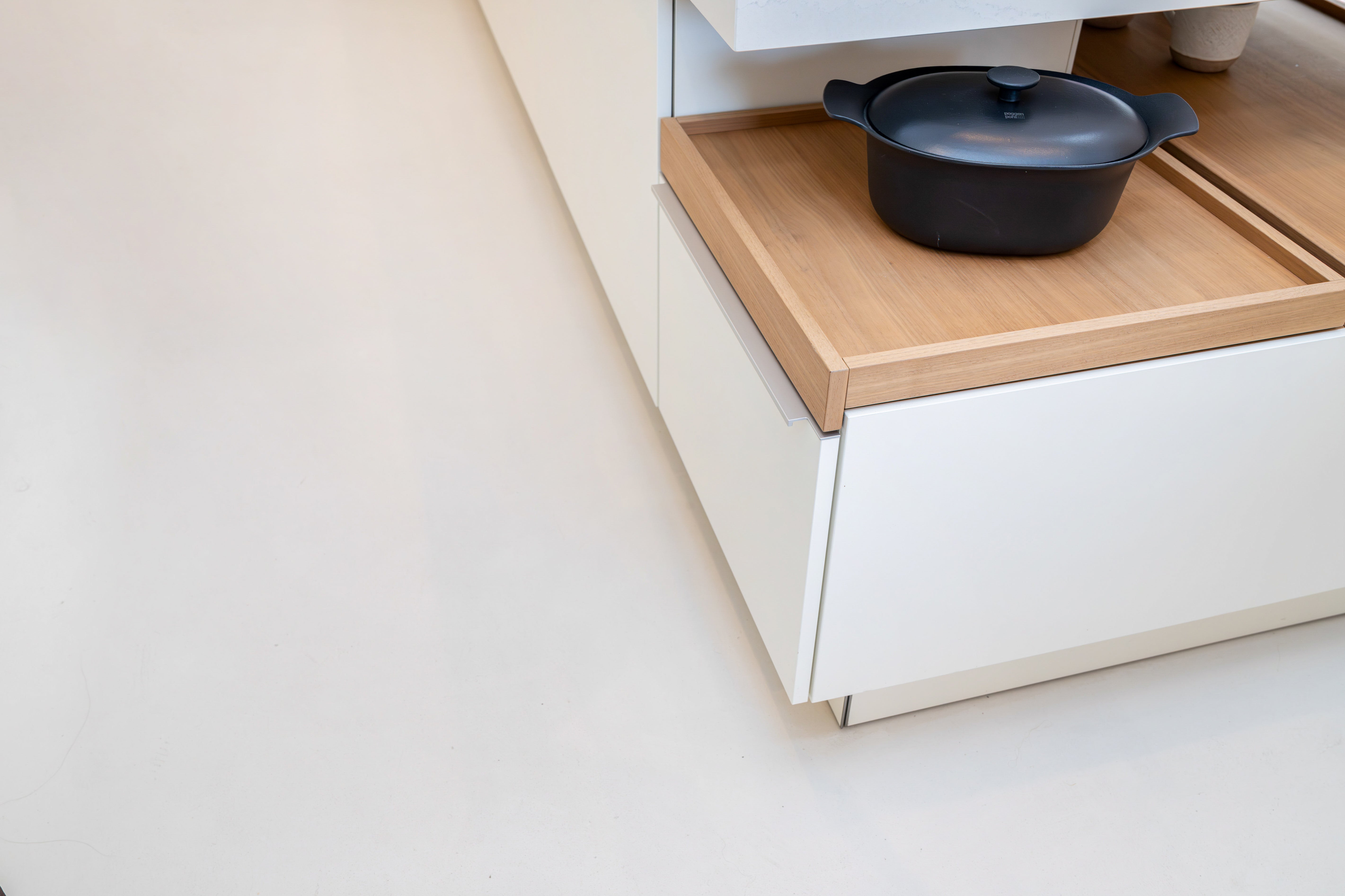 Poggenpohl +Modo High-Gloss Blossom White Kitchen Island