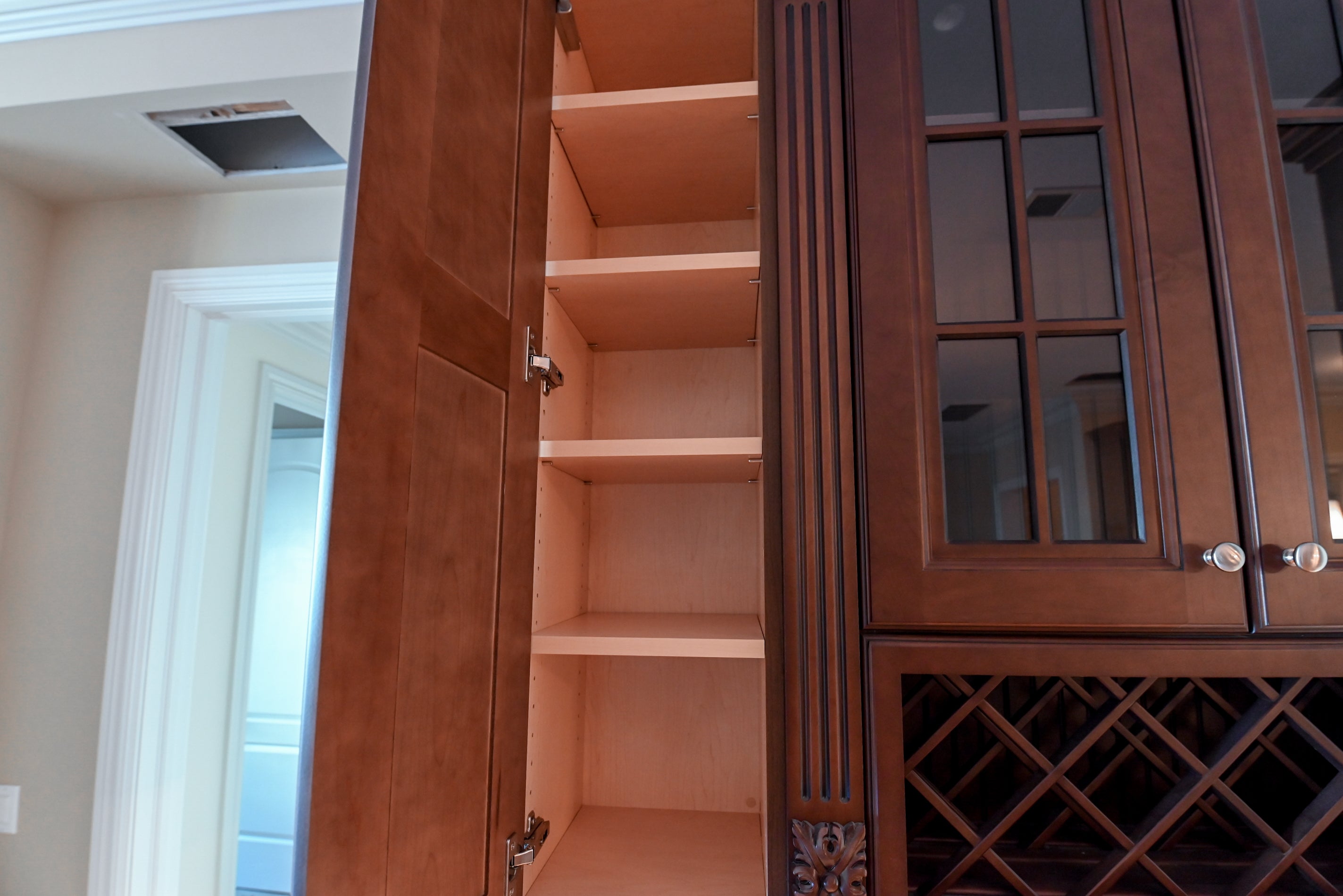 Chocolate European Coffee Traditional Pre-Owned Kitchen W/ Dry Bar