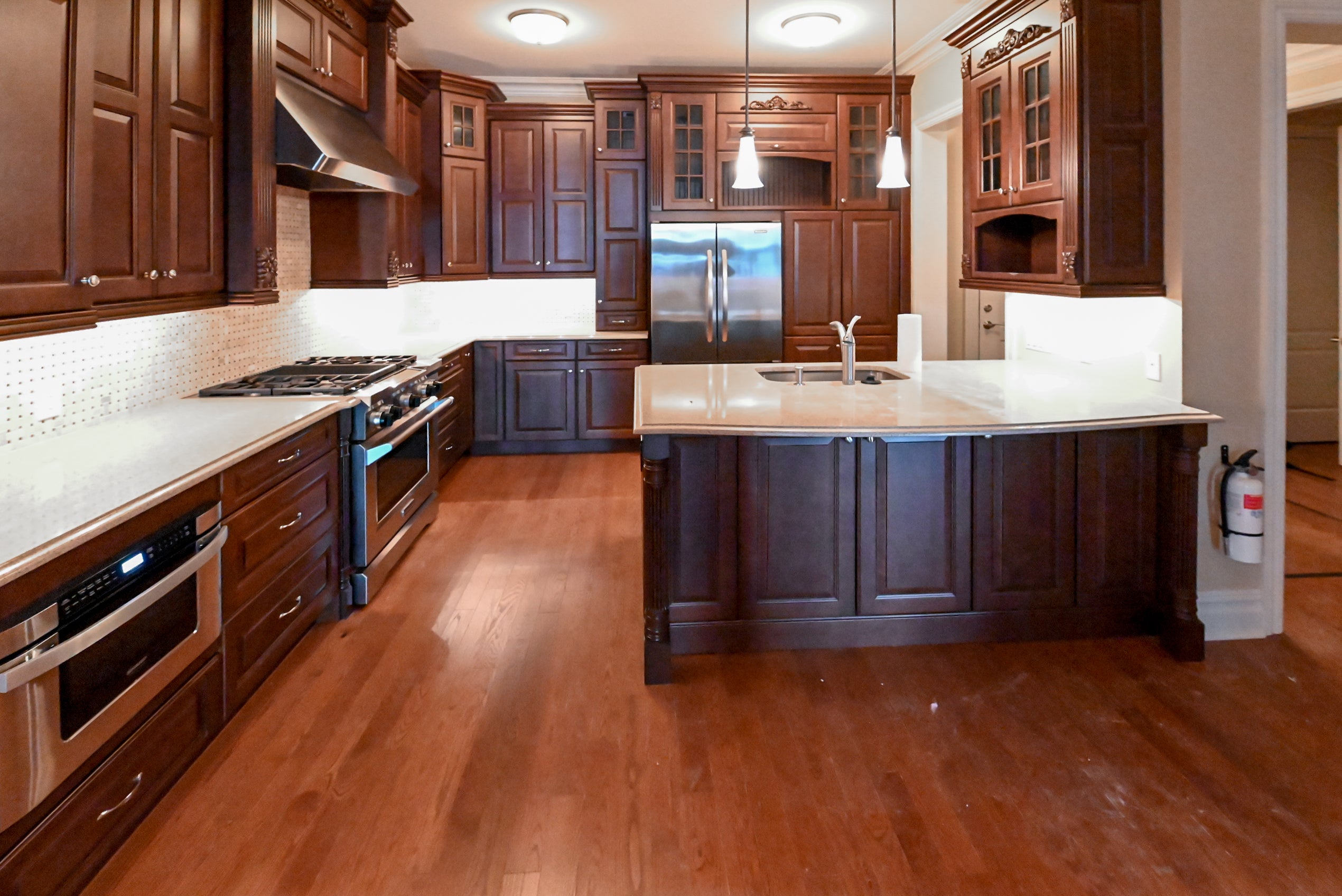 Chocolate European Coffee Traditional Pre-Owned Kitchen W/ Dry Bar