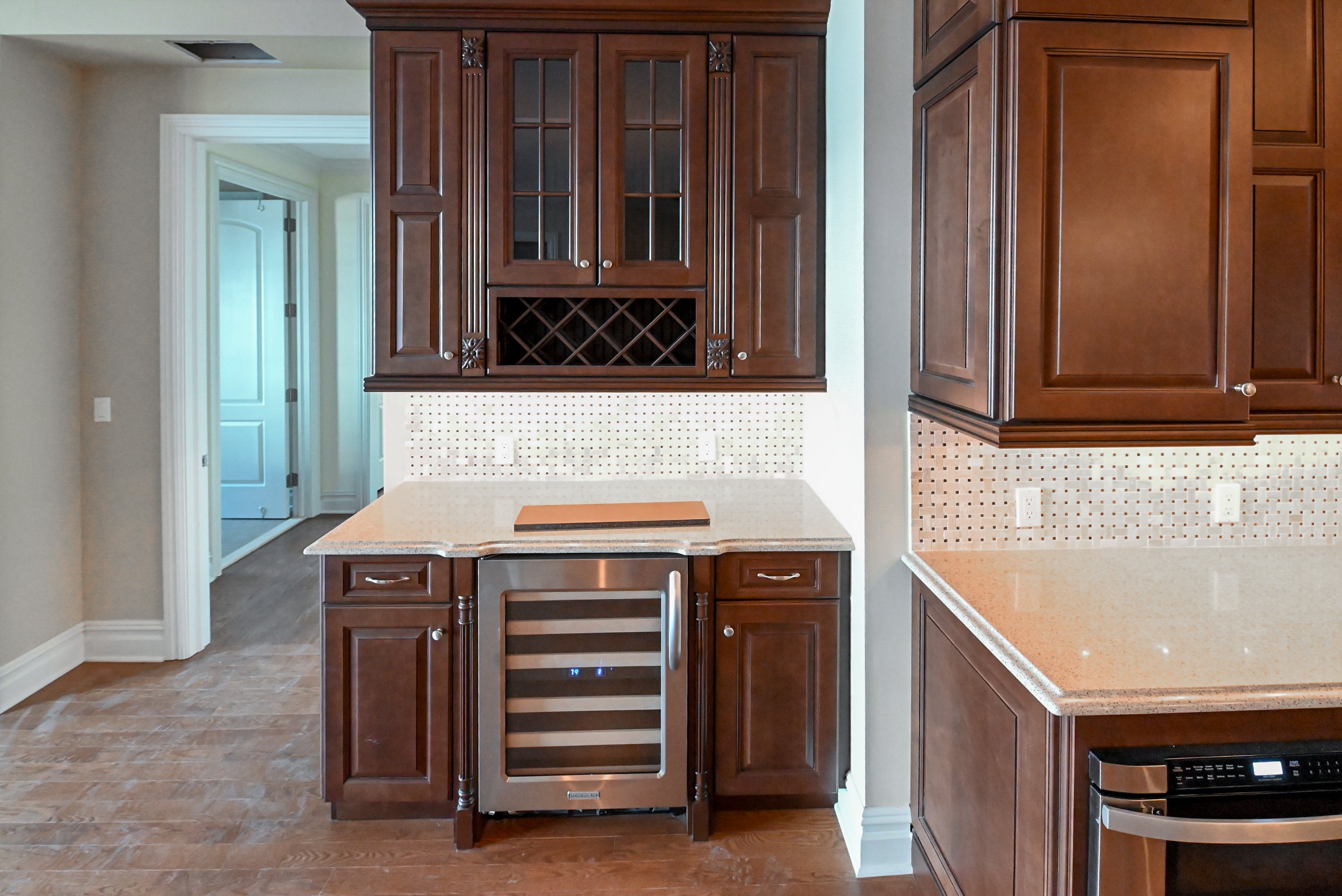 Chocolate European Coffee Traditional Pre-Owned Kitchen W/ Dry Bar