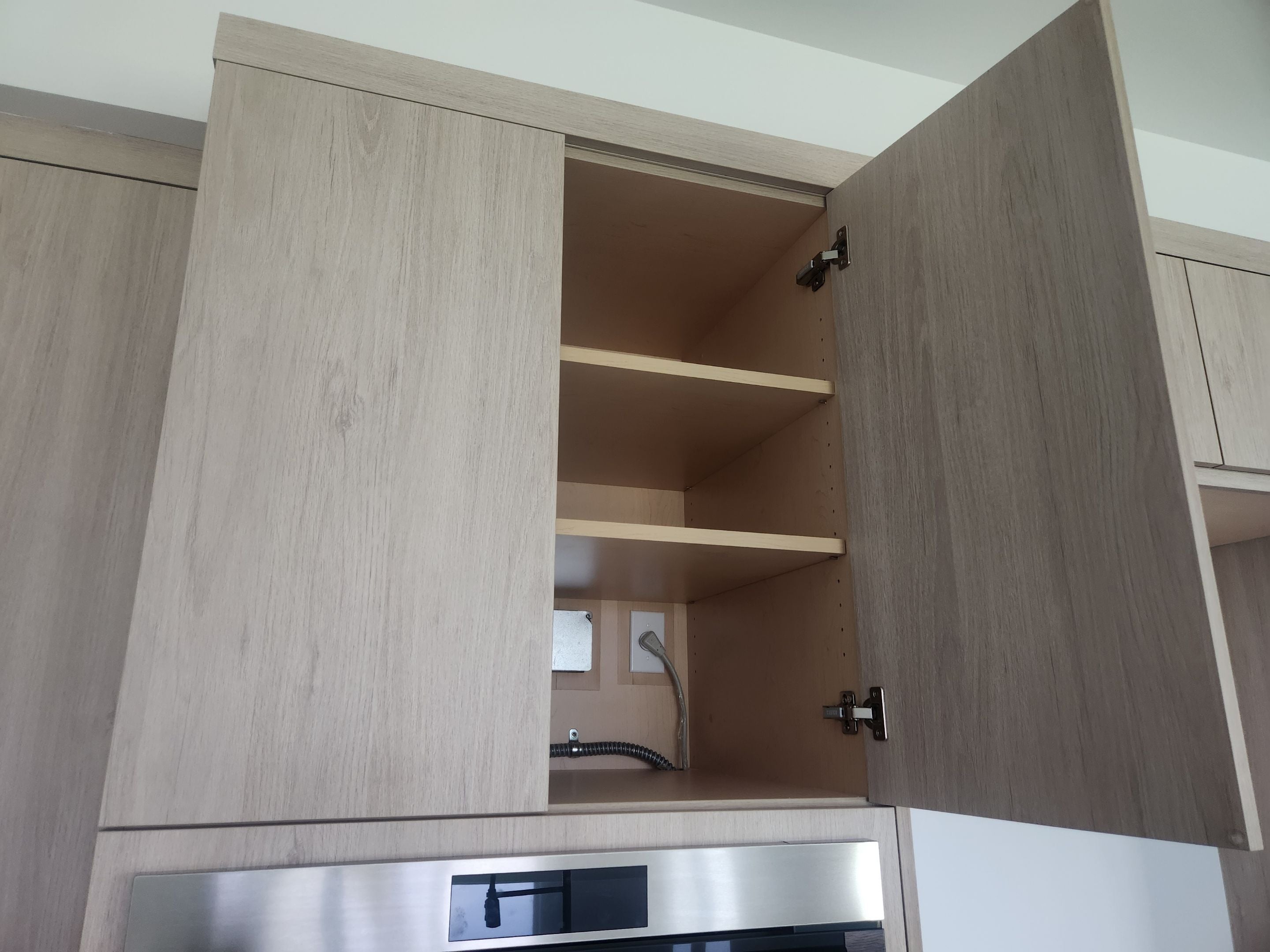 Cabico Sandy Oak Transitional Kitchen with Island & Wolf Appliances