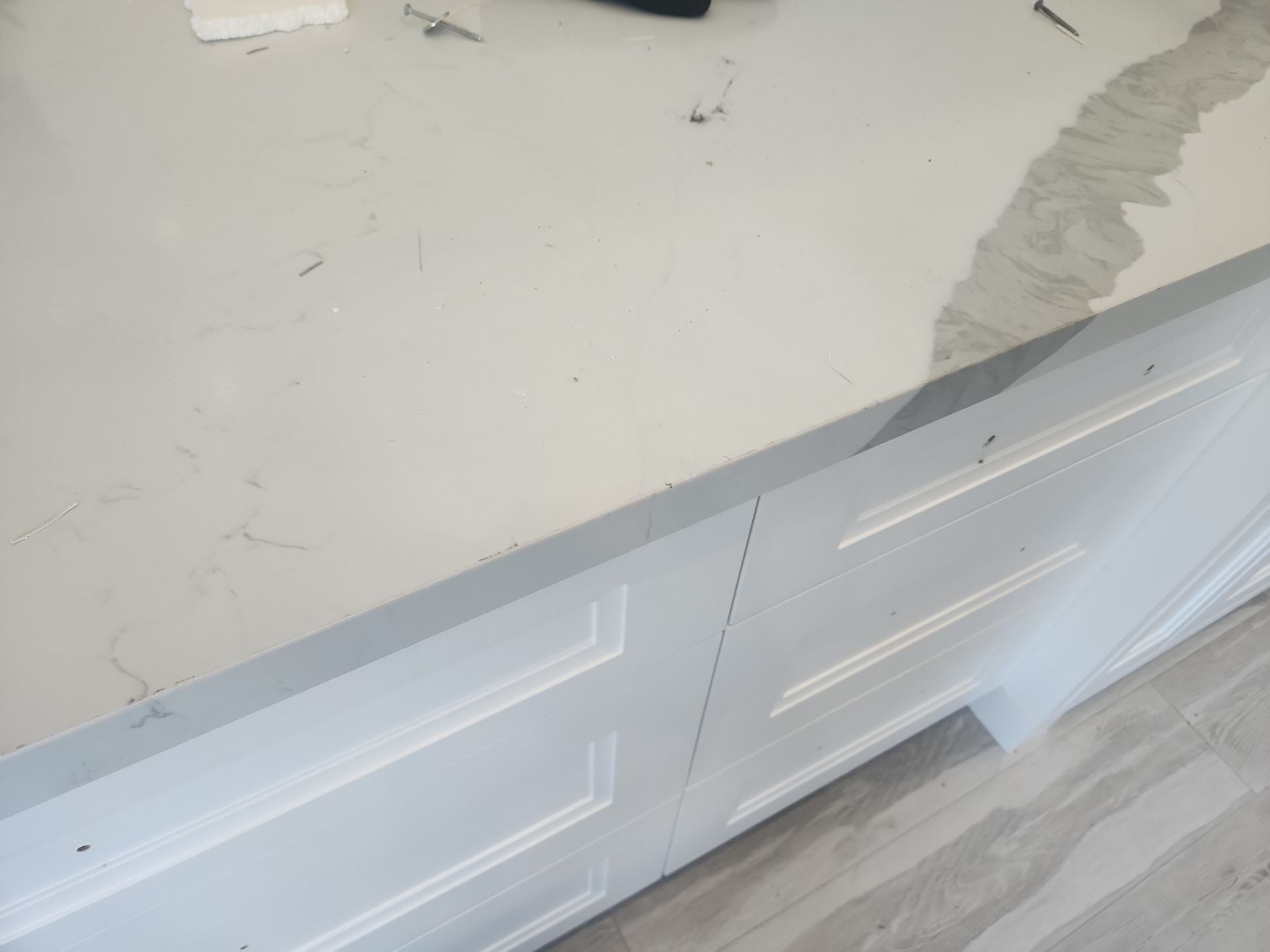 Irpinia Transitional White Kitchen with Island, Quartz Countertops and Miele Appliances