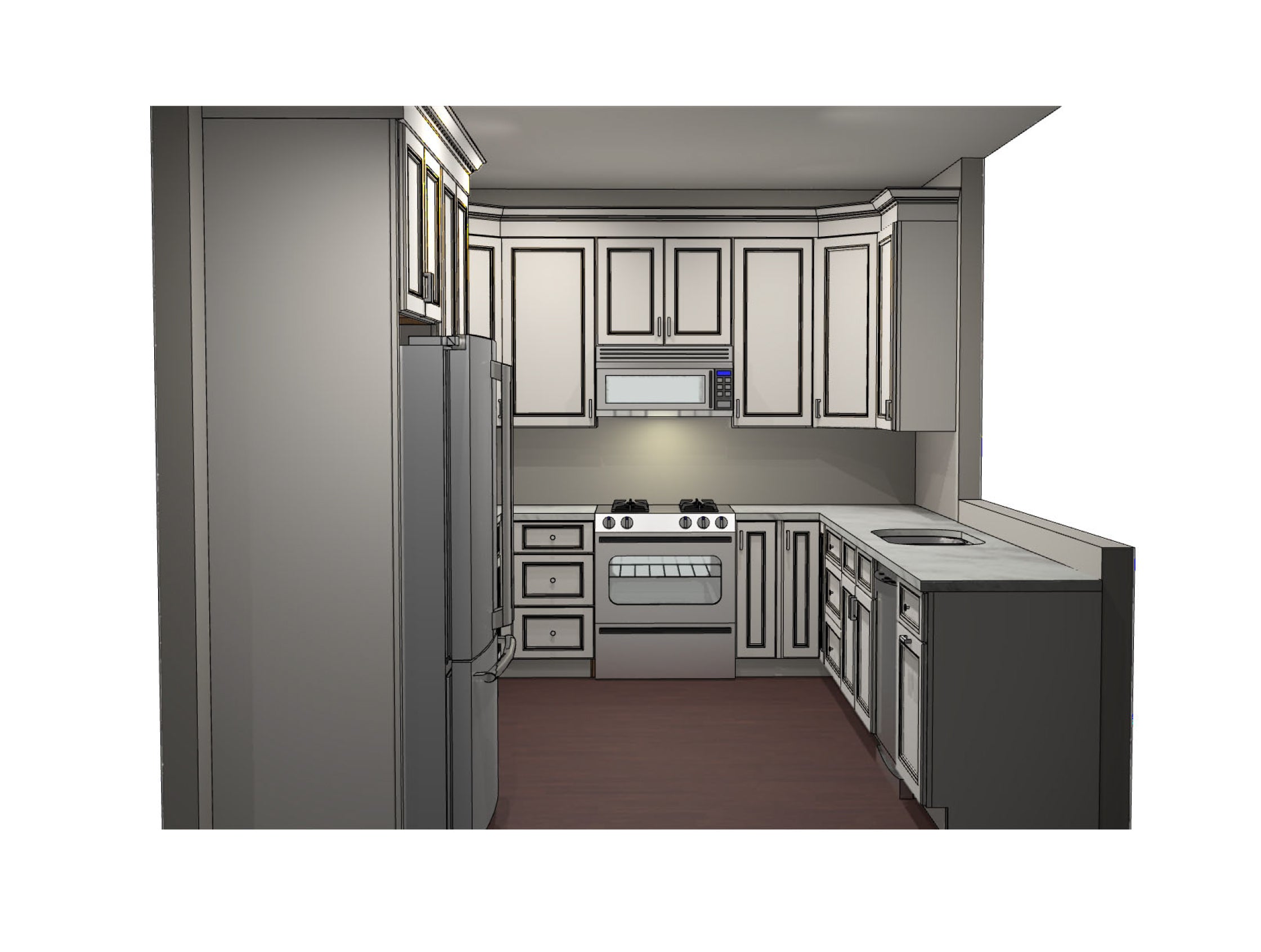 Fabuwood Allure Series Transitional Fusion Dove Complete Kitchen Cabinets