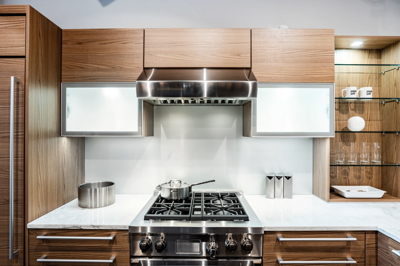 Poggenpohl Modern Brown Elm Kitchen with Wolf & Sub-Zero Appliances