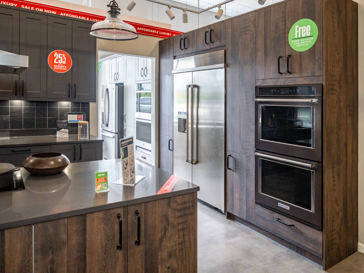Wren Elements Swiss Oak Matte Modern Kitchen with JennAir Appliances