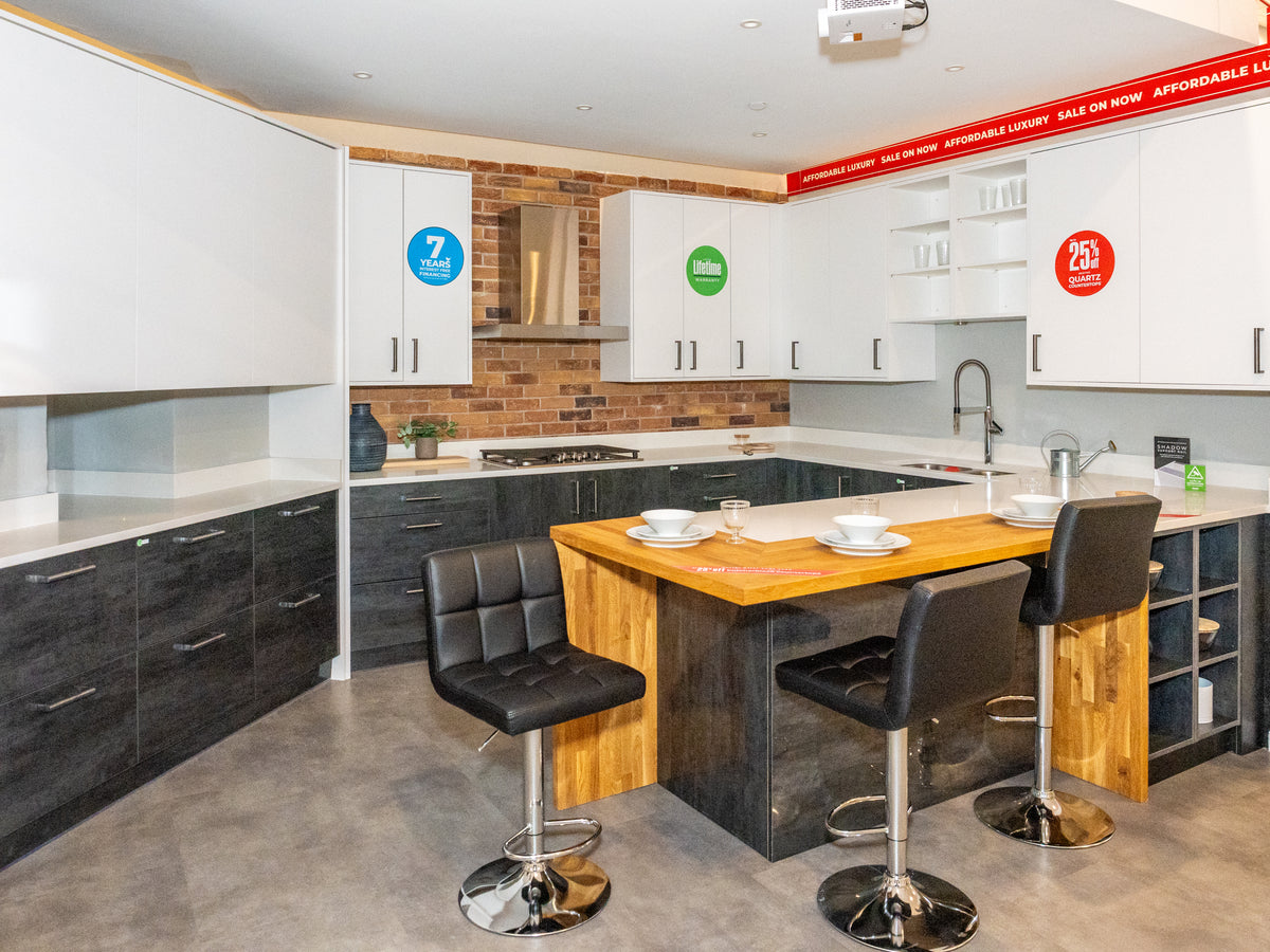 Wren Ultra & Elements Bianco and Metallic Slate Gloss Kitchen