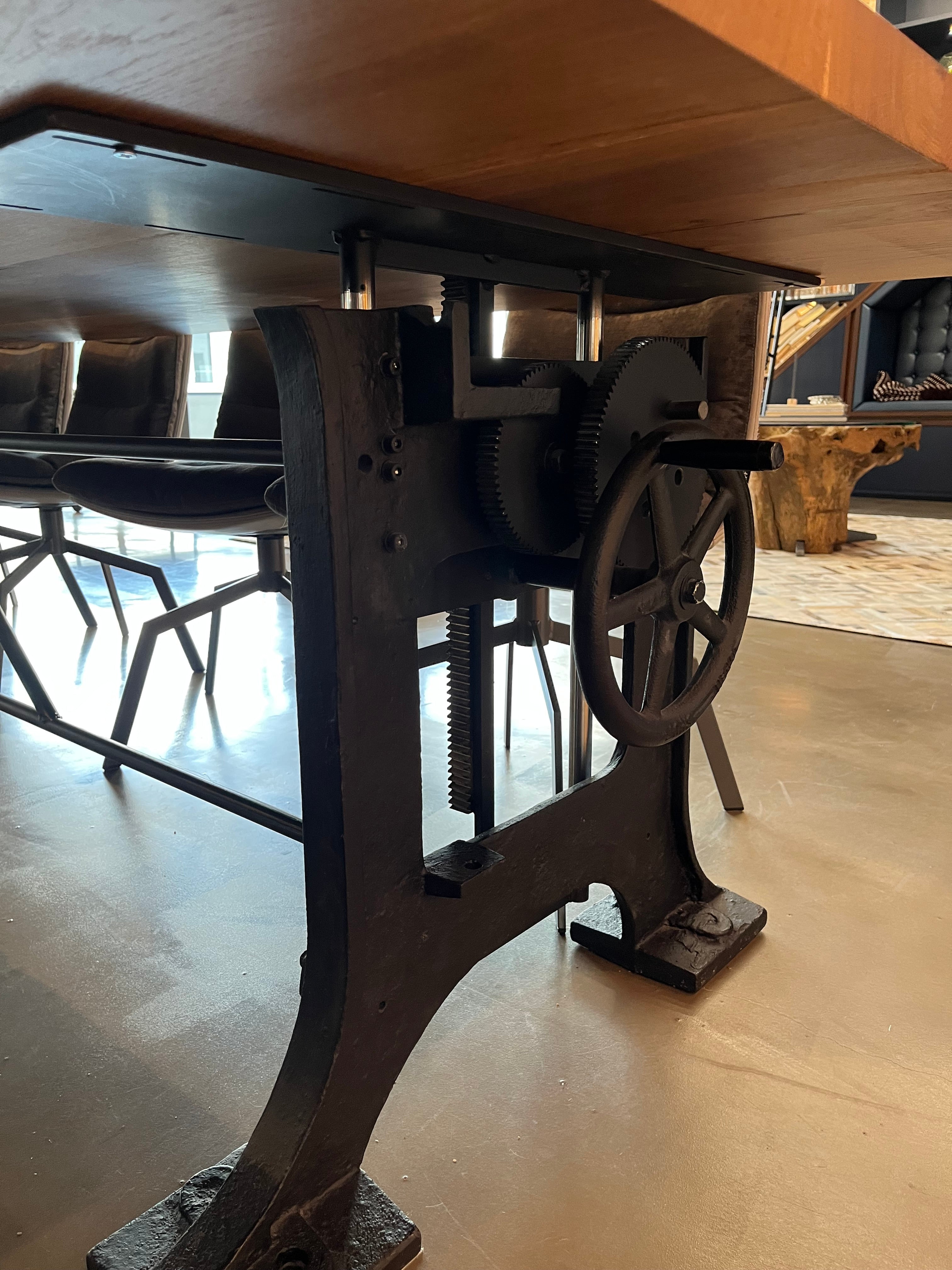 eggersmann Certified Light Oak and Black Metal Modern Rustic Dining Table