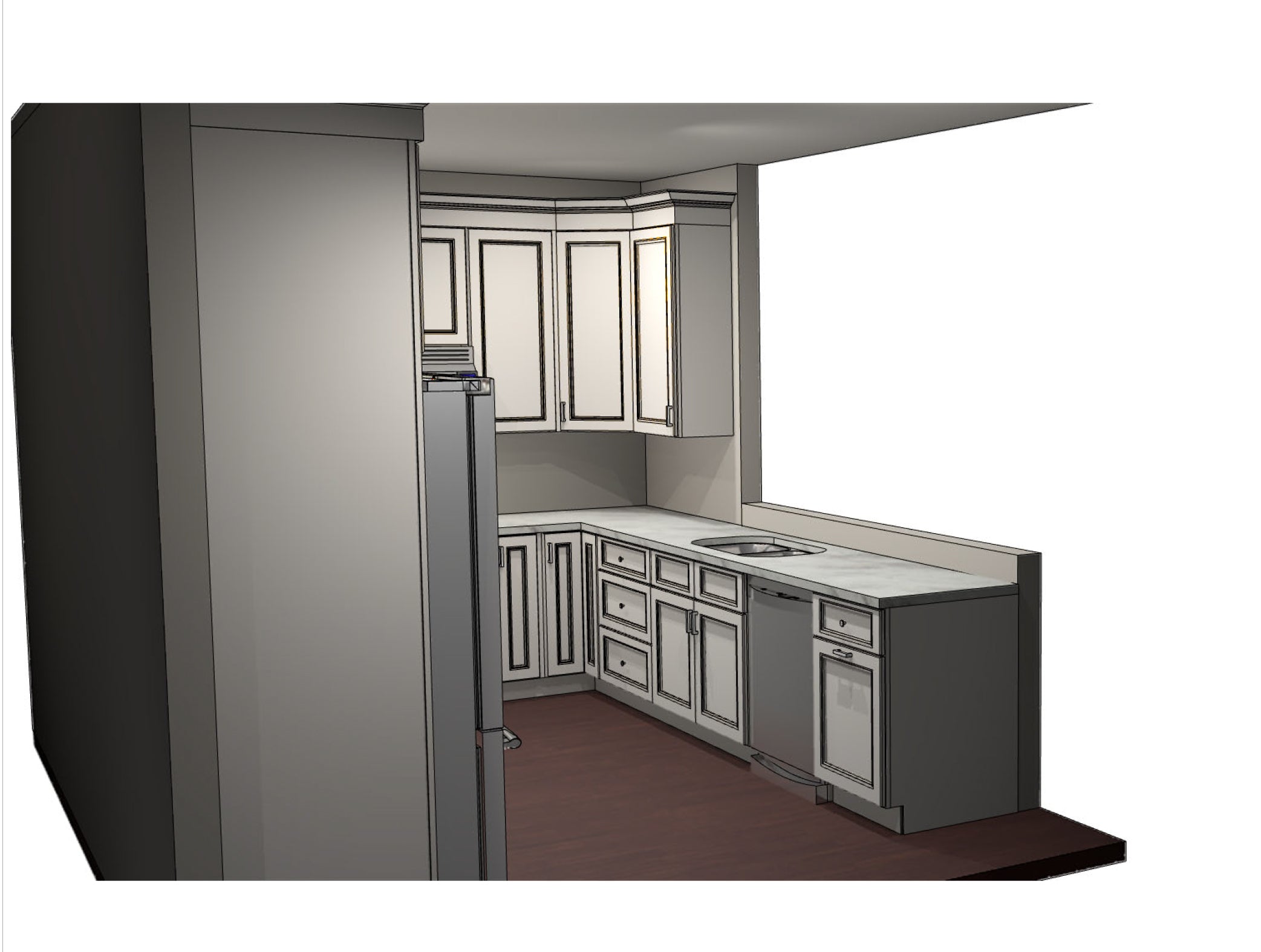 Fabuwood Allure Series Transitional Fusion Dove Complete Kitchen Cabinets