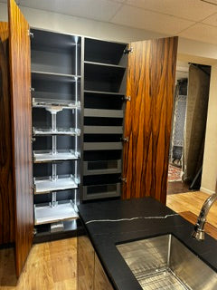 Hans Krug Modern Grey Gloss & Exotic Veneer Kitchen with Island