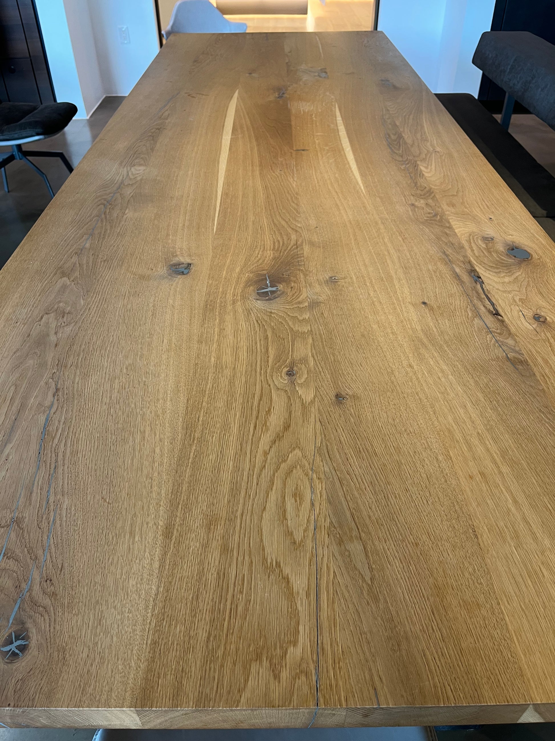 eggersmann Certified Light Oak and Black Metal Modern Rustic Dining Table