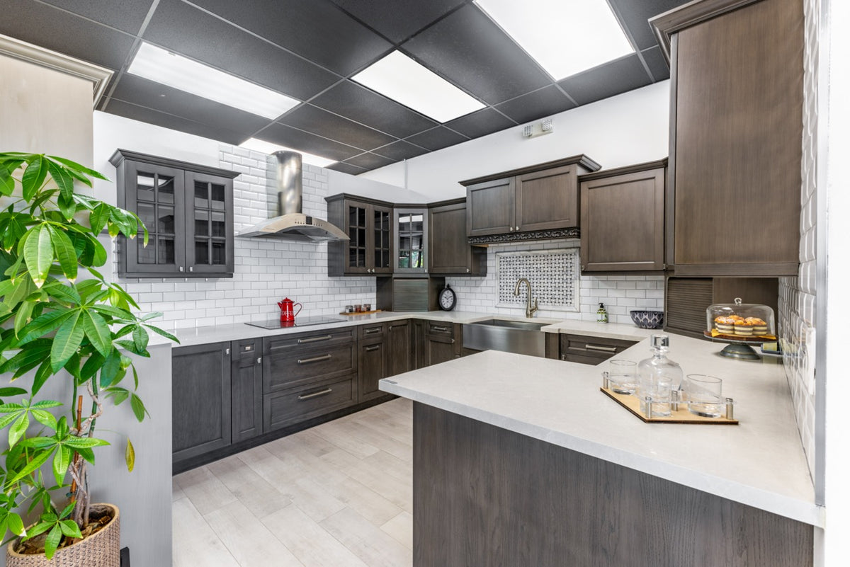 Kitchen Kraft Transitional Maple Kitchen with Monogram Appliances