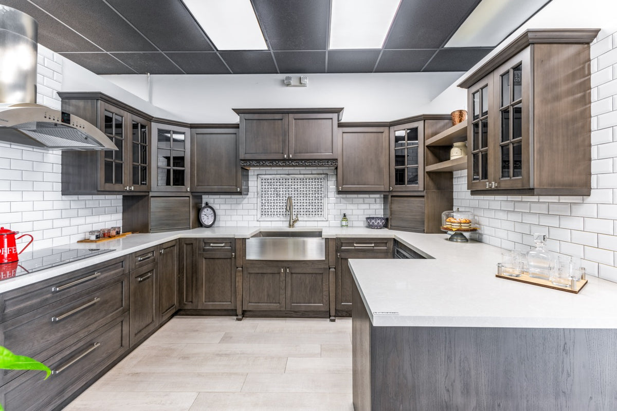 Complete luxury maple wood kitchen cabinetry package with Monogram built in appliances