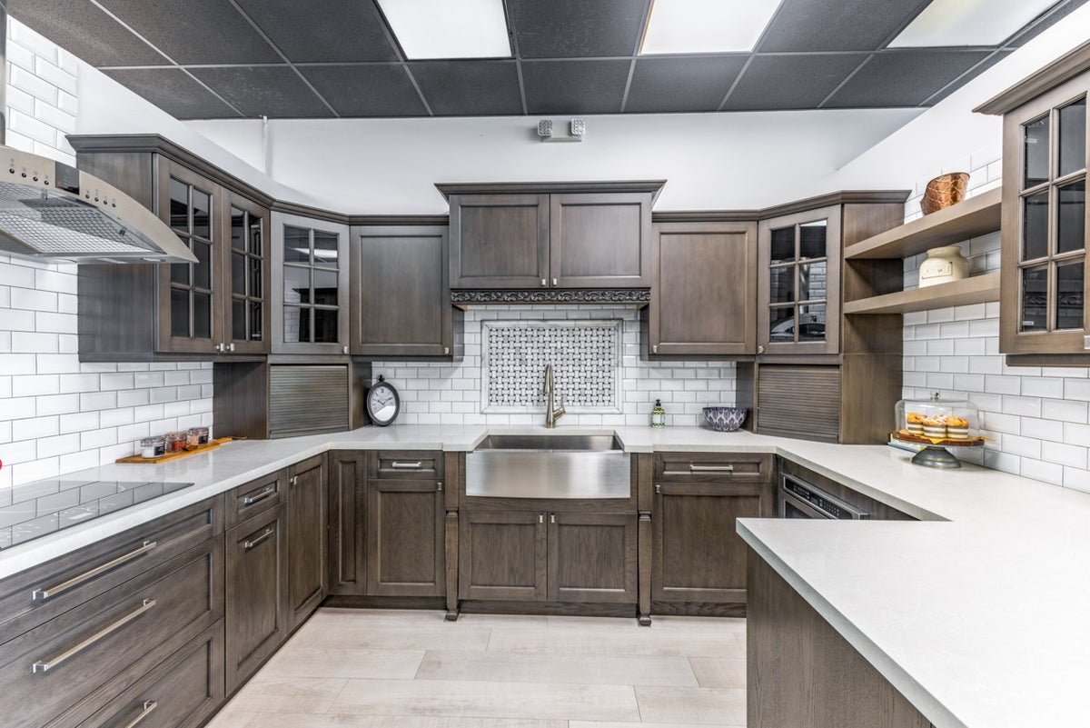 Kitchen Kraft Transitional Maple Kitchen with Monogram Appliances