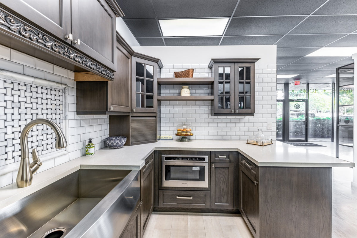 Kitchen Kraft Transitional Maple Kitchen with Monogram Appliances