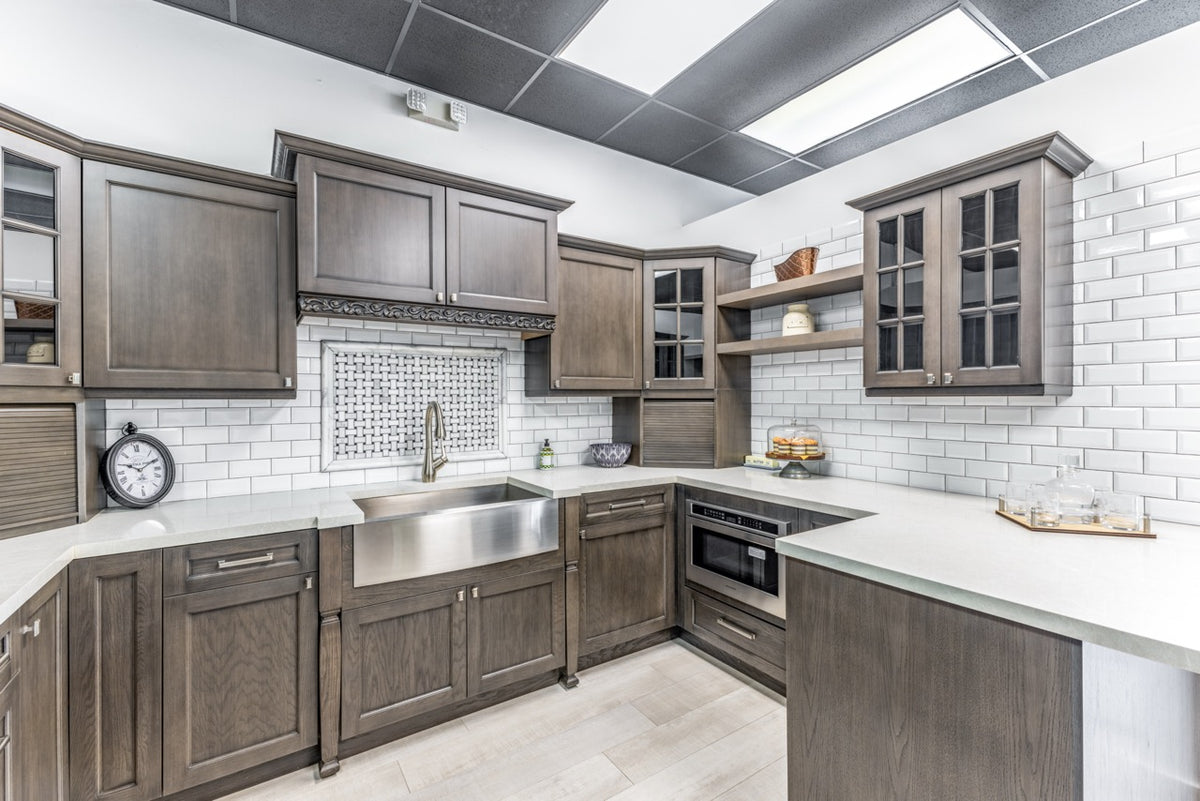 Kitchen Kraft Transitional Maple Kitchen with Monogram Appliances
