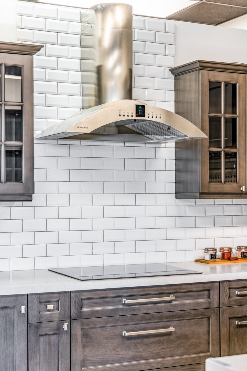 Kitchen Kraft Transitional Maple Kitchen with Monogram Appliances