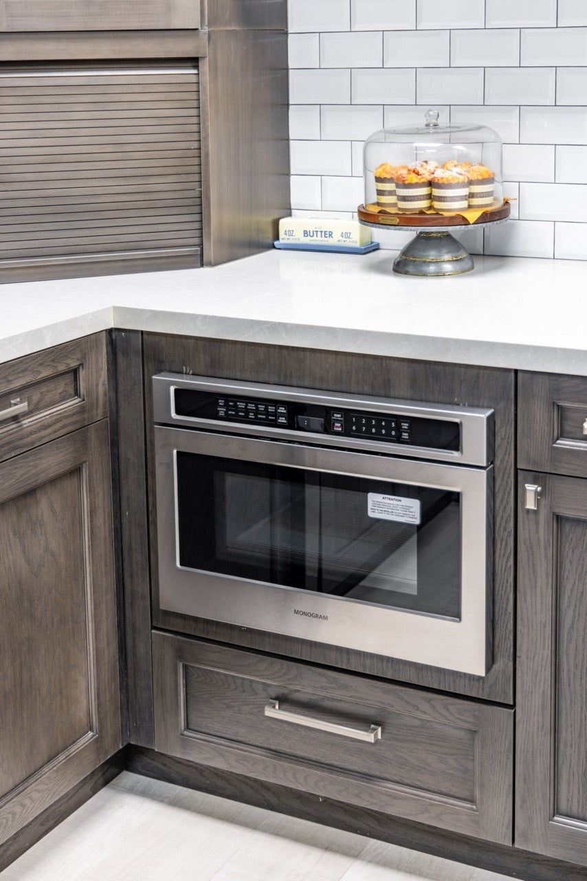 Kitchen Kraft Transitional Maple Kitchen with Monogram Appliances