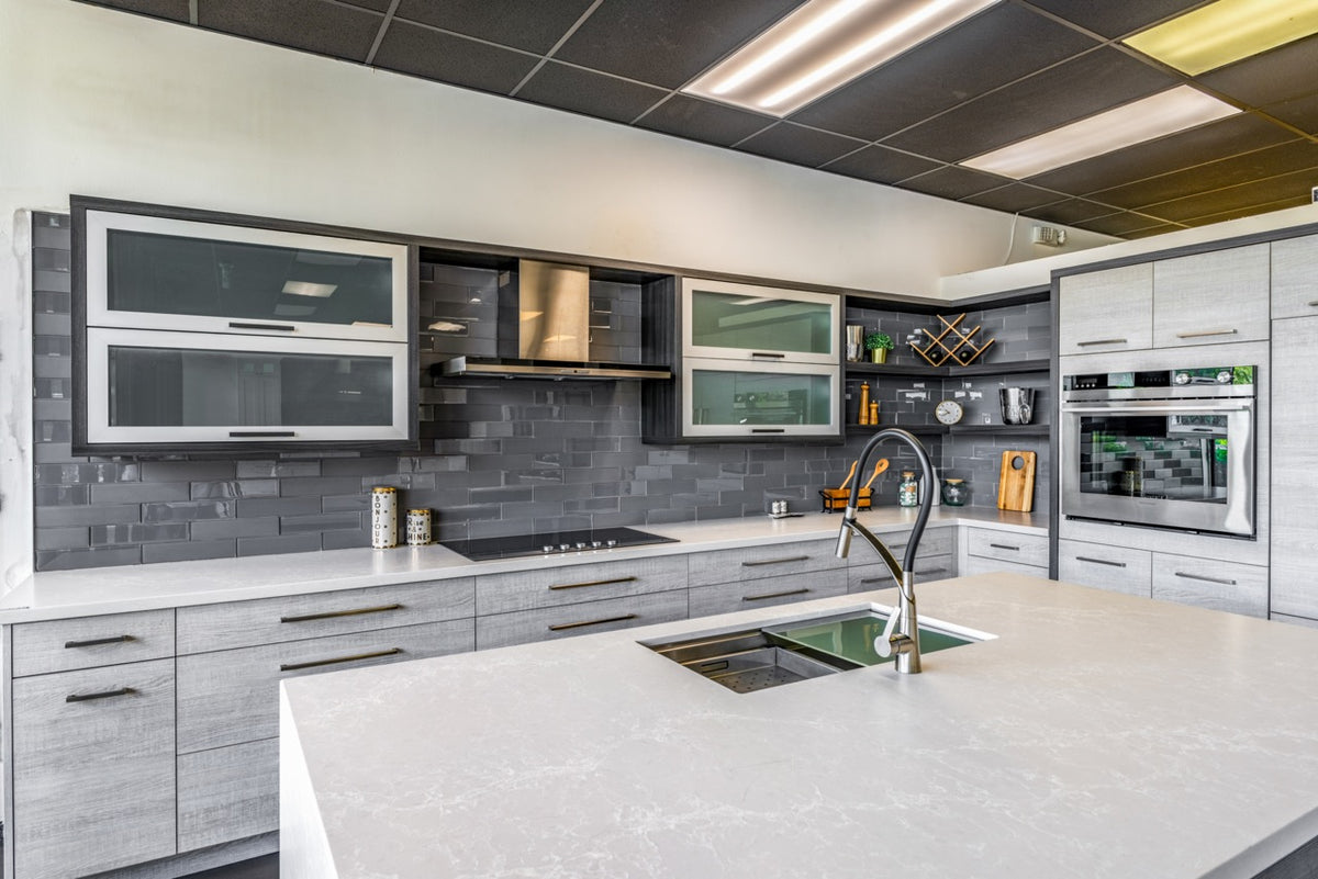 Bellmont Modern Wood Veneer Kitchen with Island & Appliances