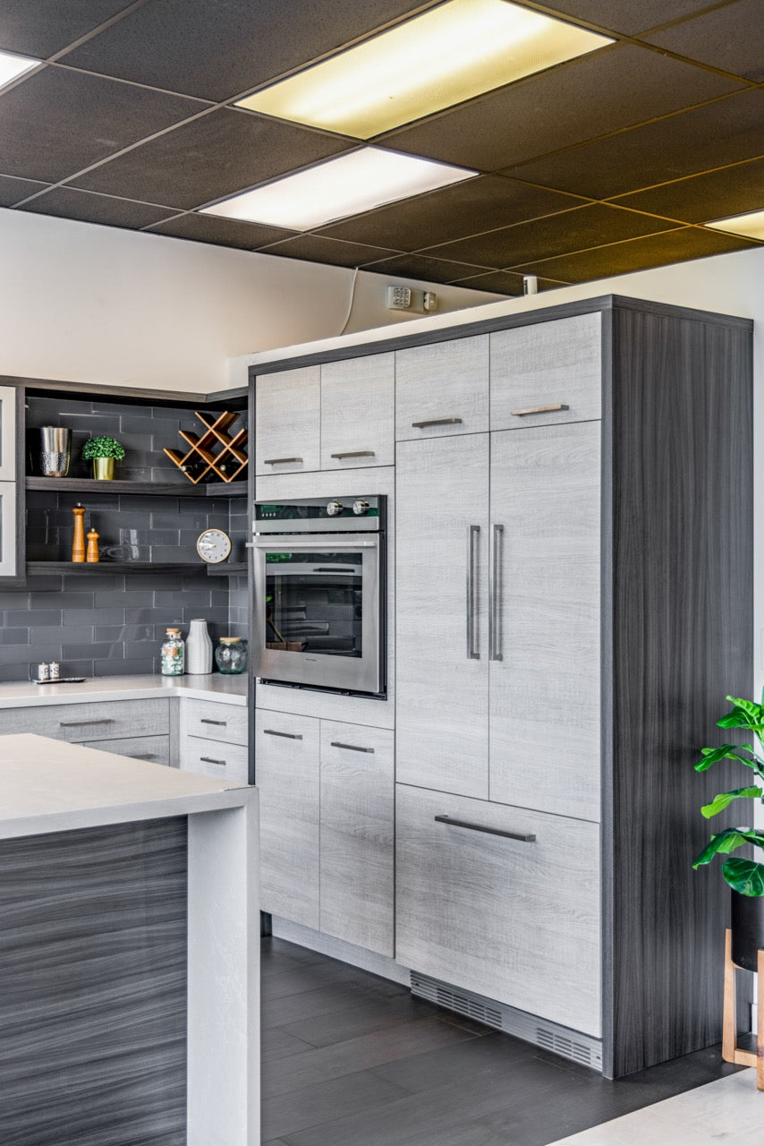 Bellmont Modern Wood Veneer Kitchen with Island & Appliances