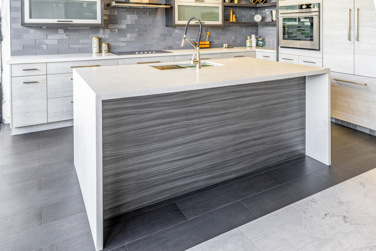 Bellmont Modern Wood Veneer Kitchen with Island & Appliances