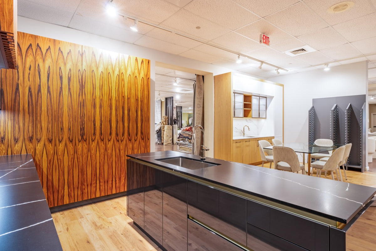 Hans Krug Modern Grey Gloss & Exotic Veneer Kitchen with Island