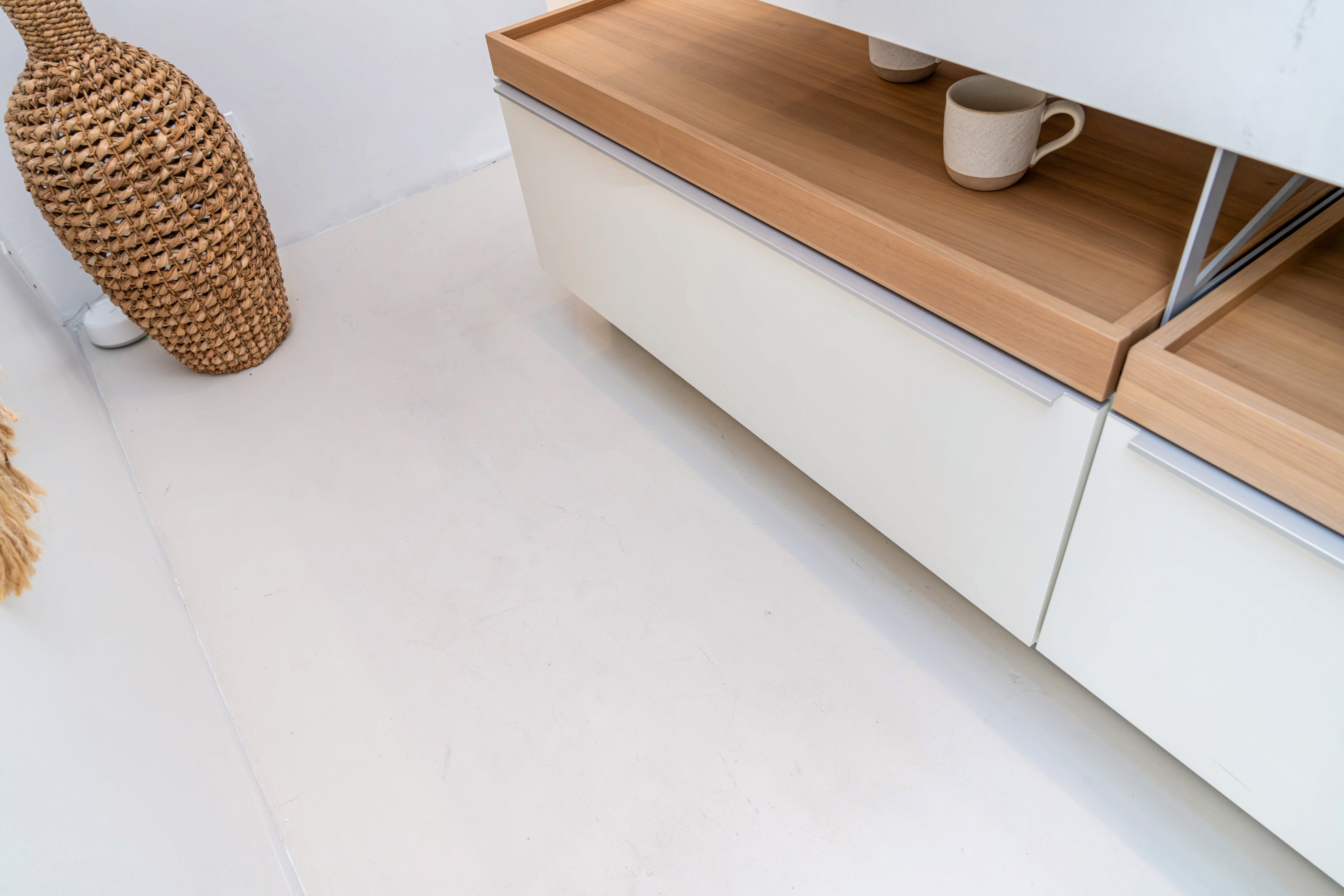 Poggenpohl +Modo High-Gloss Blossom White Kitchen Island