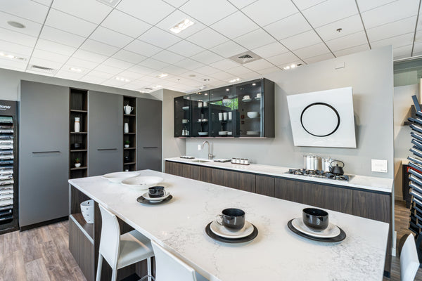 Aster Cucine Modern Two-Tone Kitchen with Island & Appliances